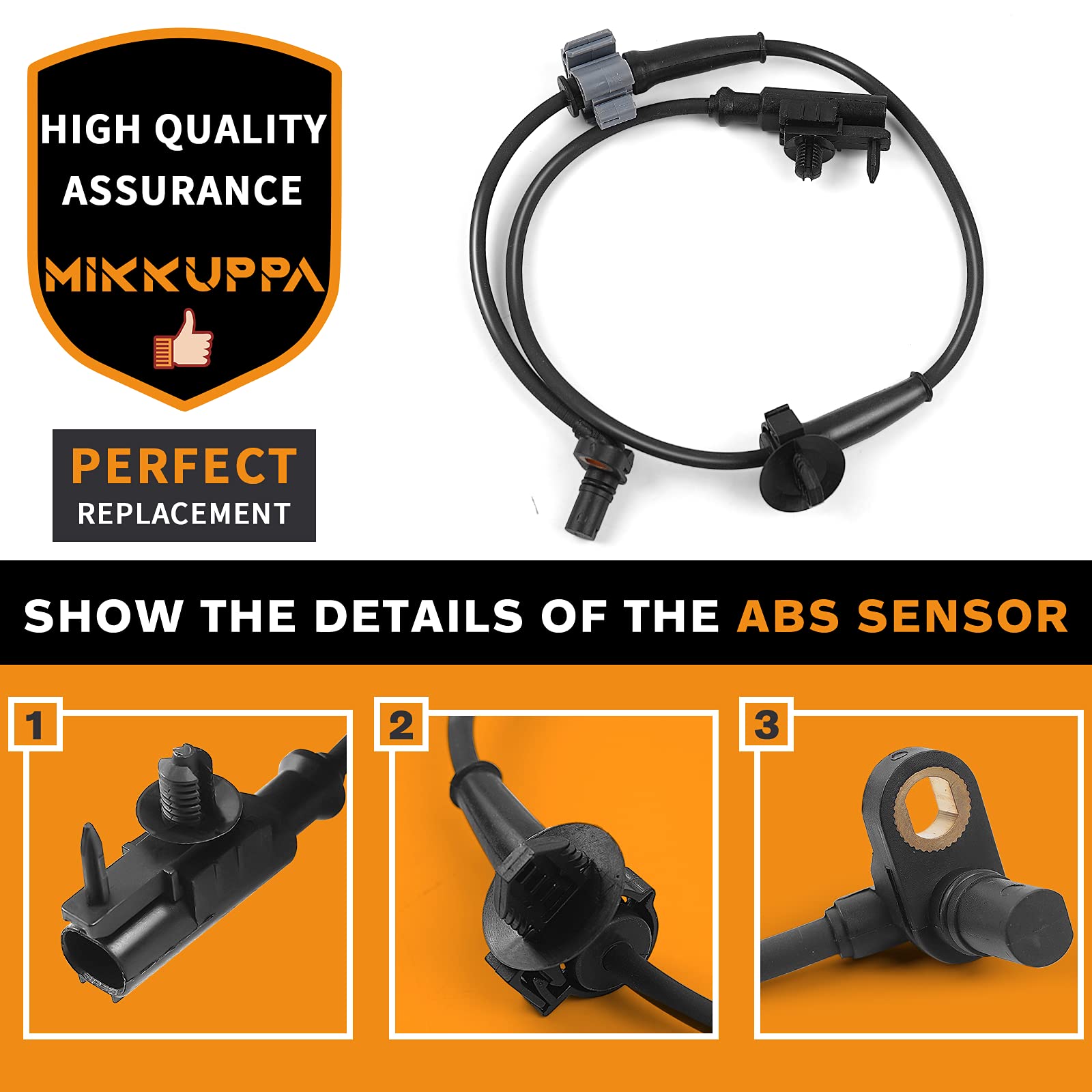 Mikkuppa Abs Wheel Speed Sensor, 15229012 Front Side Replacement For 07-13 Chevy Silverado 1500 Tahoe Suburban 1500, 07-12 Gmc Yukon Sierra