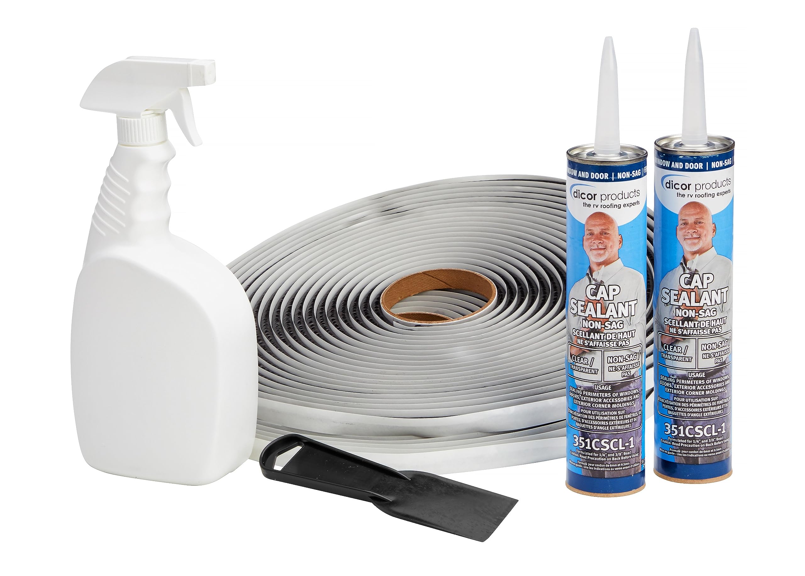 Dicor Wrk-1 Standard Seal-Tite Reseal Kit - Includes Enough Rv, Trailer, Motorhome Repair Tape For 6 To 8 Windows - White
