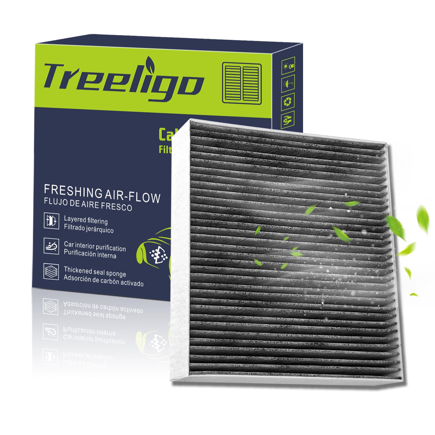 Treeligo Cf11183 Cabin Air Filter Compatible With Dodge Durango,For Jeep Grand Cherokee Grand Cherokee Wk,Coconut Shell Activate
