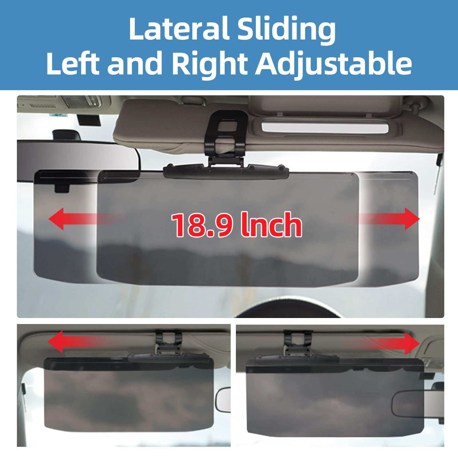 Car Visor Extender Sun Blocker Polarized Sun Visor Extender Anti-Glare Car Visor Extension for Night Driving, Universal Angle Ad