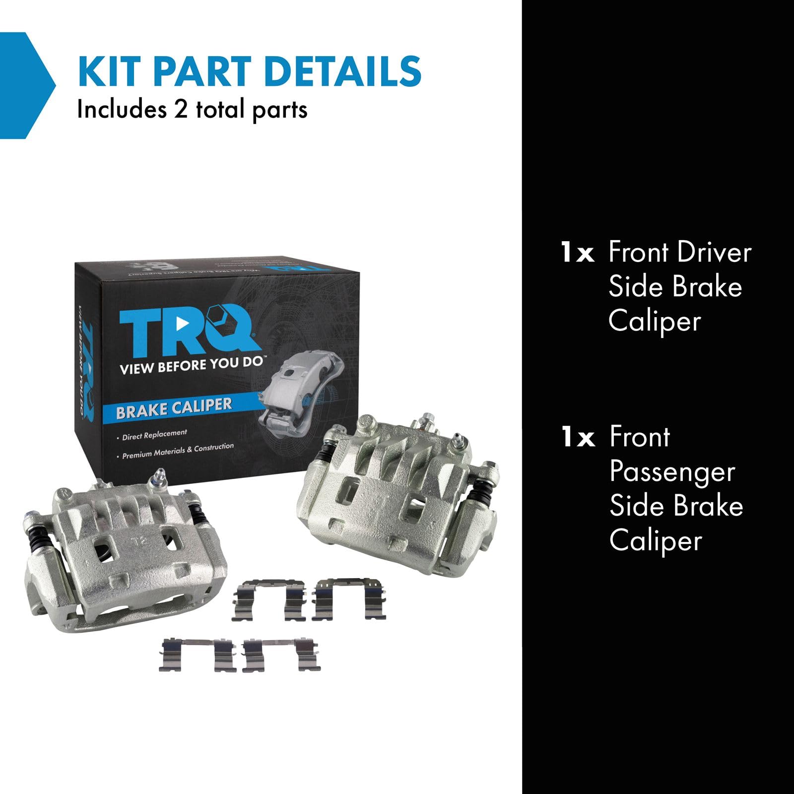 Trq Front Brake Caliper Set Compatible With 2003-2006 Subaru Baja 2003-2010 Forester 2003-2005 Impreza 2002-2012 Legacy Outback