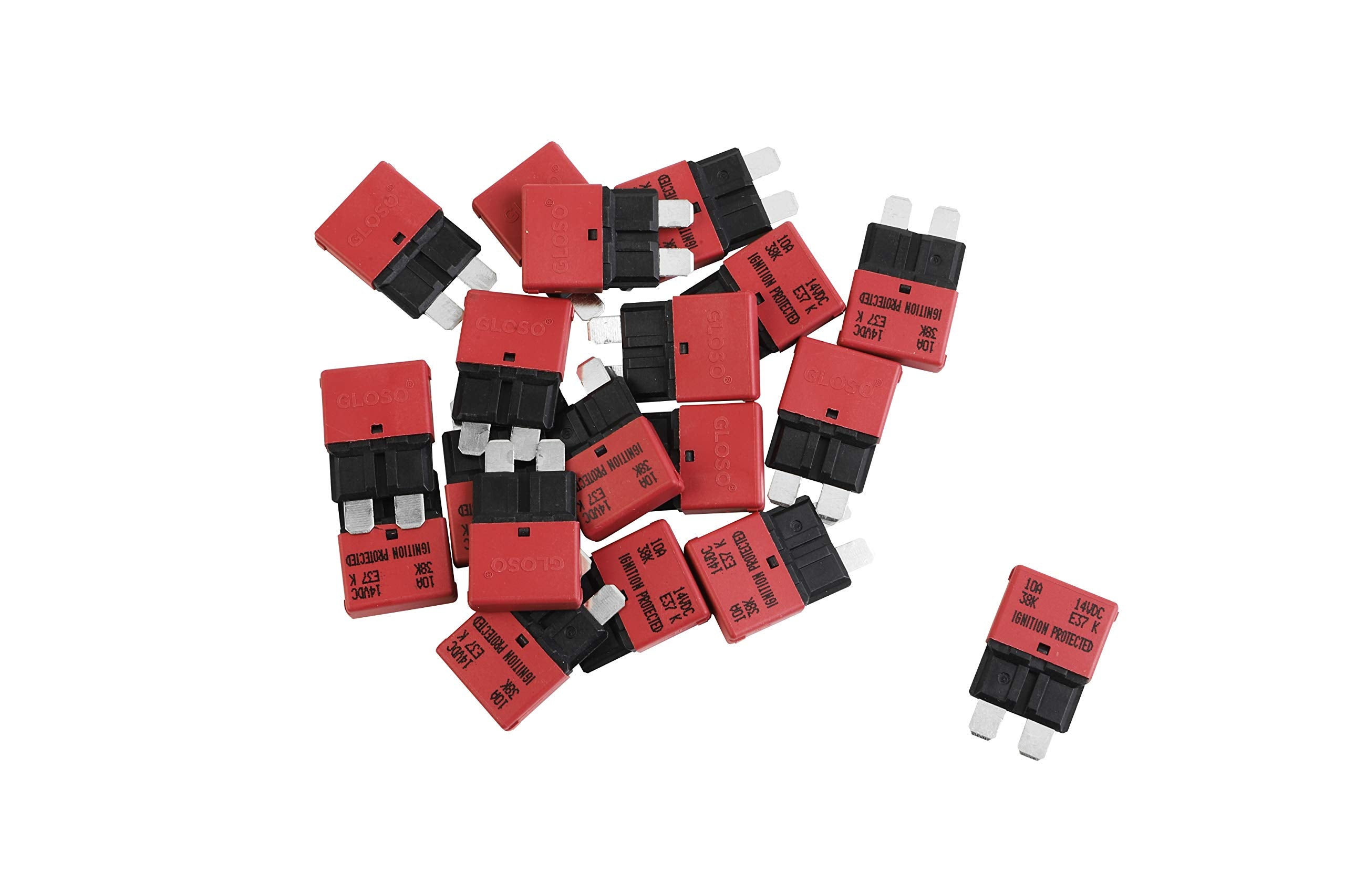 Gloso Circuit Breakers E37 Auto (T1) Reset Low Profile Atc/Ato - (10A - 20 Pack)