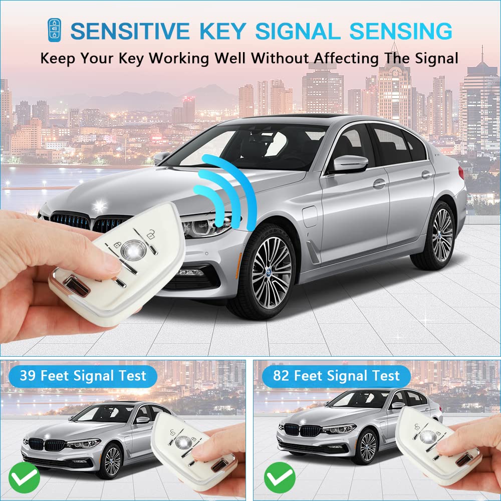 1797 For Bmw Key Fob Cover X5 X3 X4 X6 X1 X2 2 3 4 5 7 Series M3 M4 M5 M8 Z4 Accessories Bling Car Key Chain Case Shell Girly Cute 4 Button White Silver Tpu