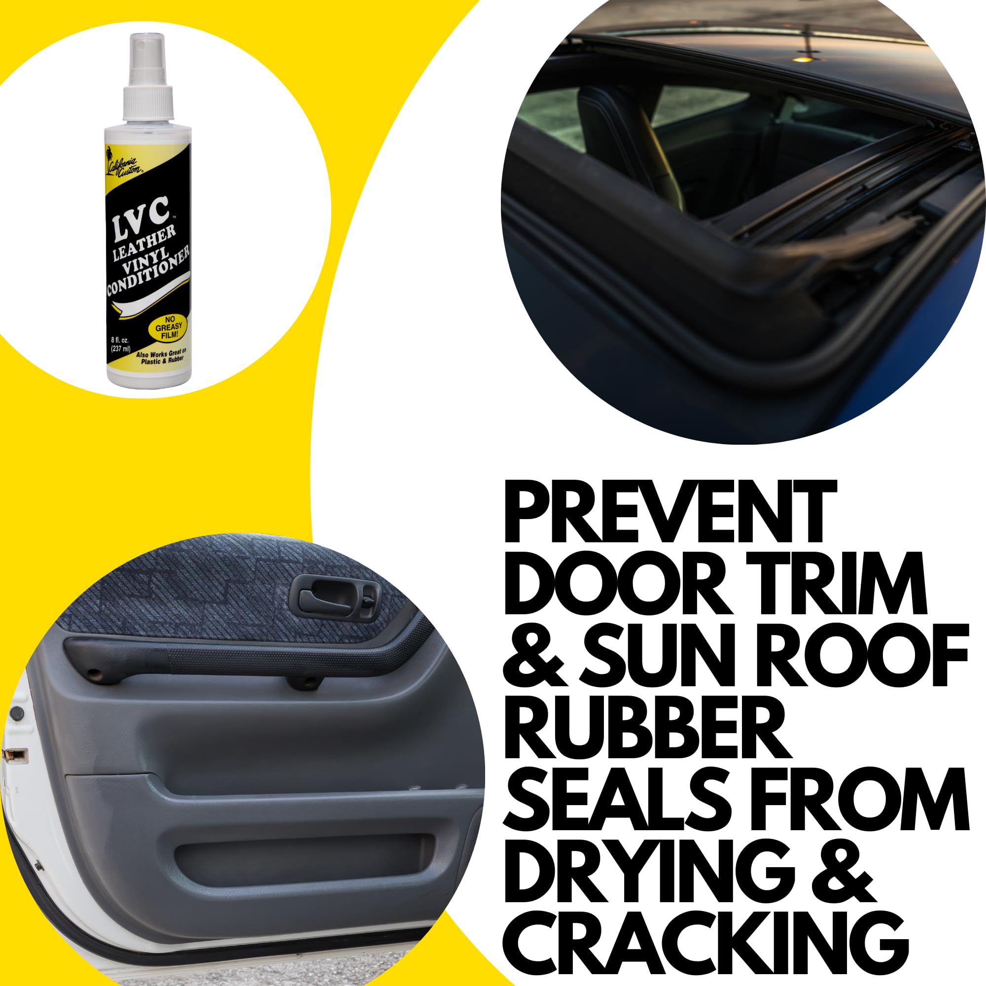 California Custom - Leather Vinyl Conditioner Lvc, Protect Your Leather, Rubber, Plastic And Vinyl From Wearing, Drying & Cracki