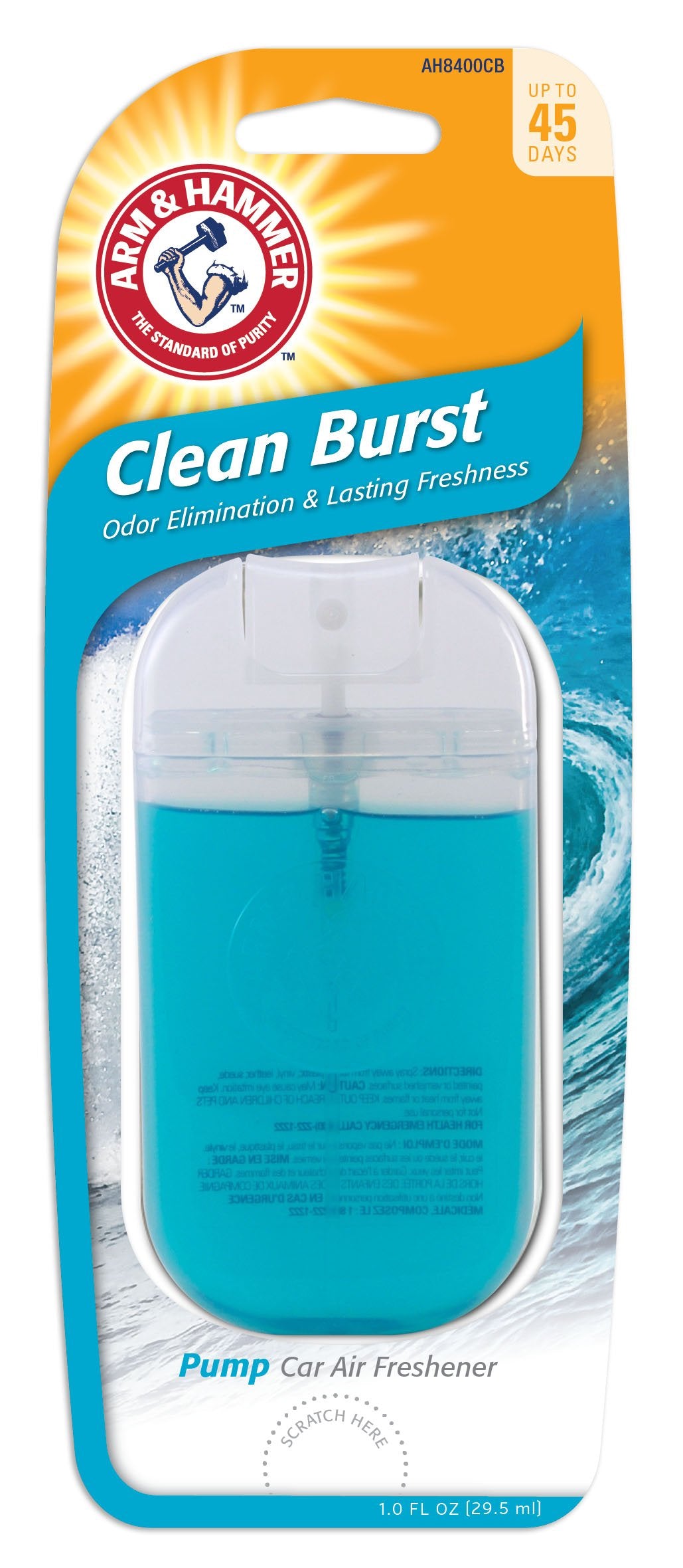 ARM & HAMMER AH8400CB 1.0oz Pump Air Freshener, Clean Burst, 1 Pack