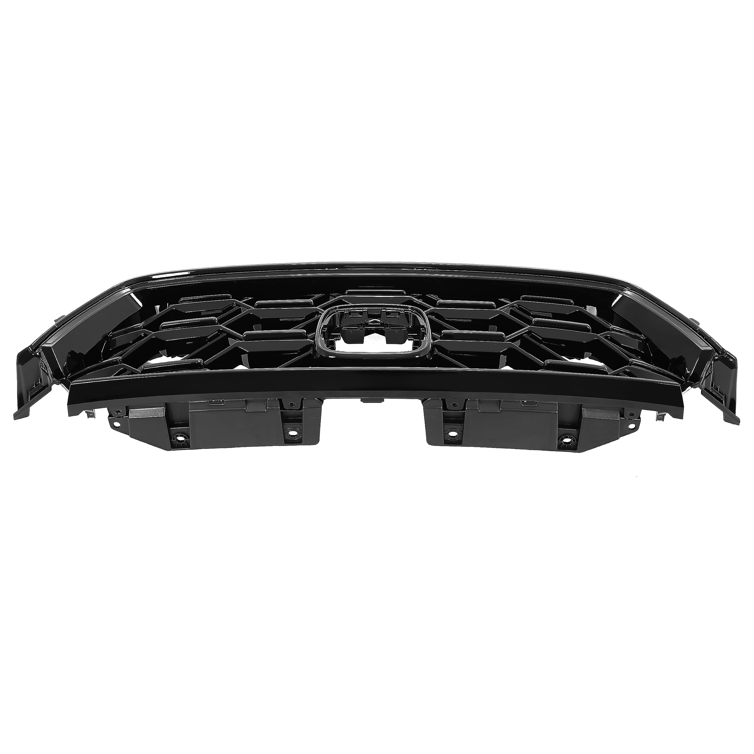 HECASA Front Bumper Grille Compatible with 2023-2024 Honda CR-V CRV Upper Grill Black Painted ABS