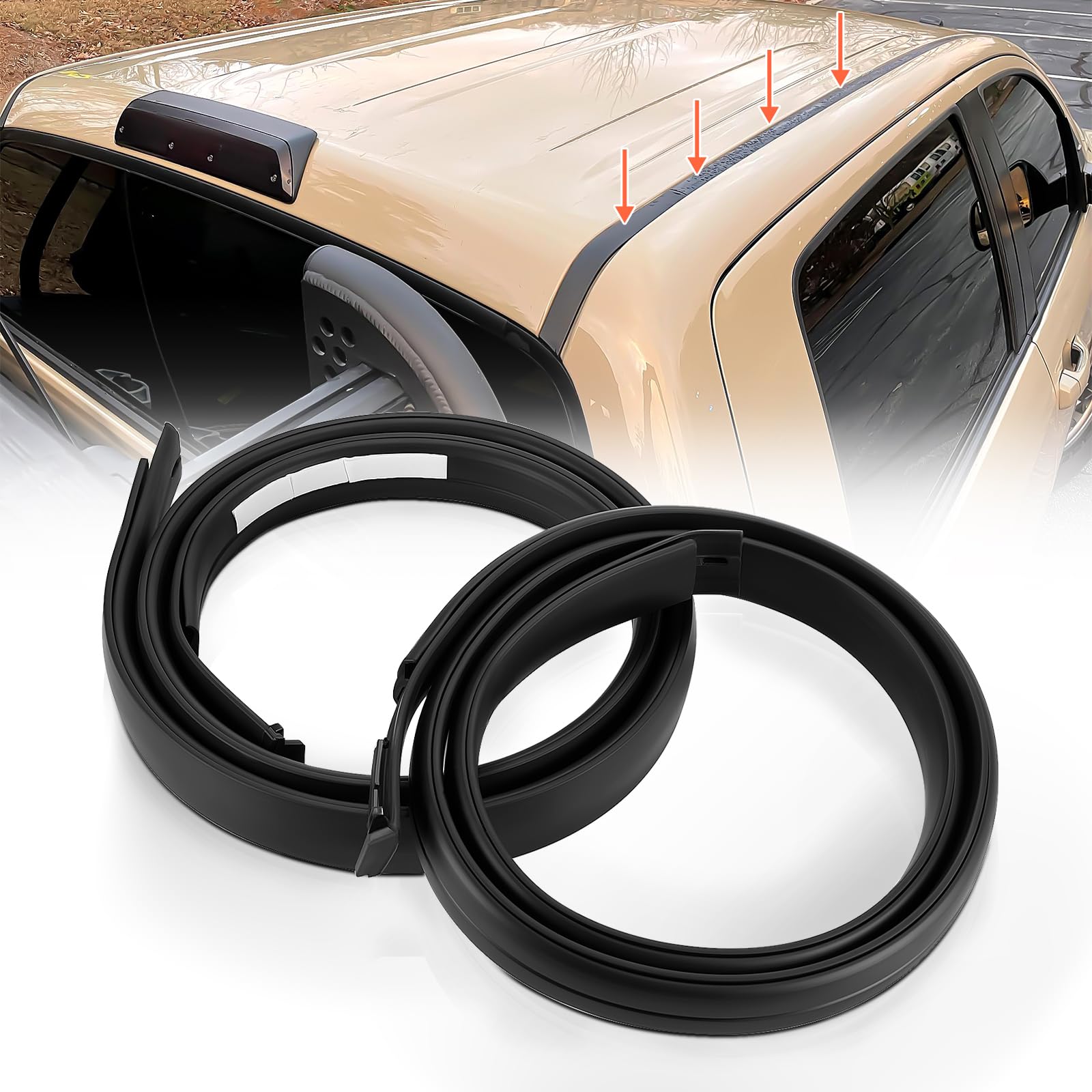 ACLONG Roof Molding Drip Weatherstrip Car Roof Moulding Trim Seal Kit Fit for Toyota Tundra Double Cab 2007-2020 Replaces 75551-