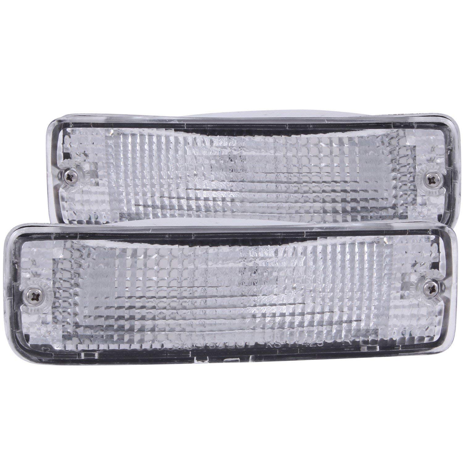 Anzo Usa 511019 Toyota Chrome Clear W/Amber Reflectors Bumper Light Assembly - (Sold In Pairs)