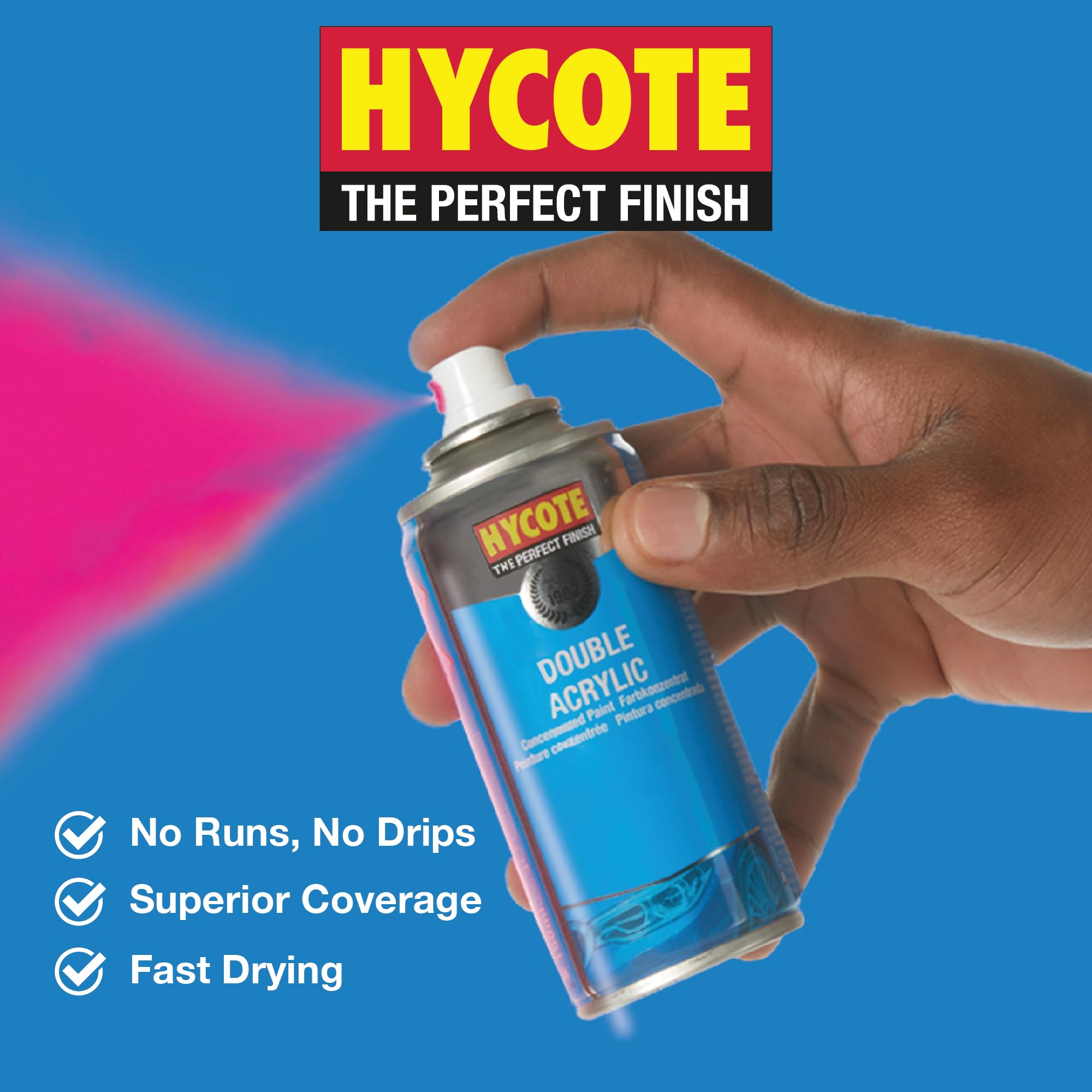 Hycote High Build Aerosol Car Spray Paint, White Plastic Primer, 13.5 Oz
