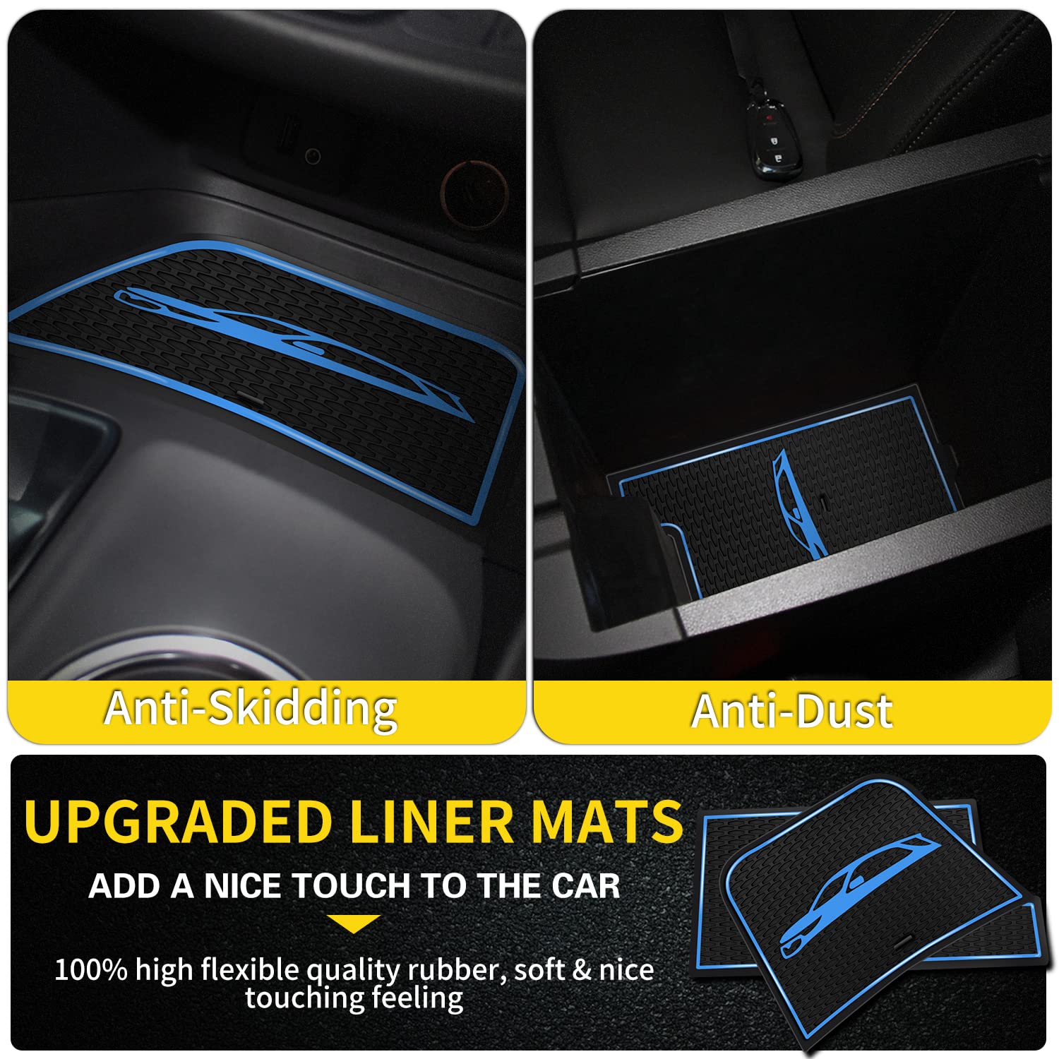 Asgohme Premium Liner Mat Accessories Compatible With Chevy Equinox 2024 2023 2022 2021 2020 2019 2018 Custom Fit Cup Holder, Do