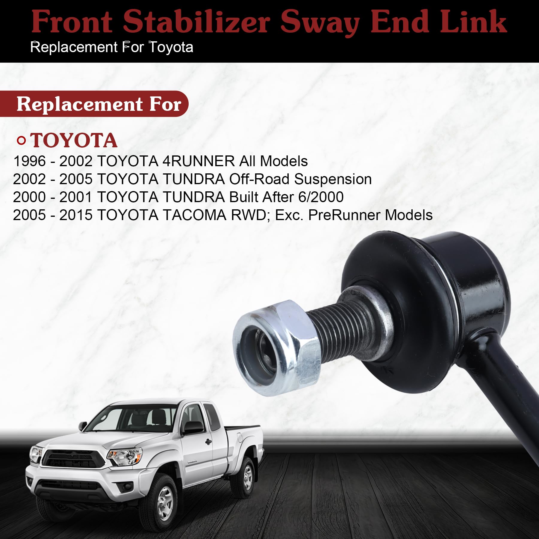 Stiueoav K90681 Sway Bar Link - Front Stabilizer End Link Compatible With 1996-2002 Toyota 4Runner?2005-2015 Toyota Tacoma?2000-