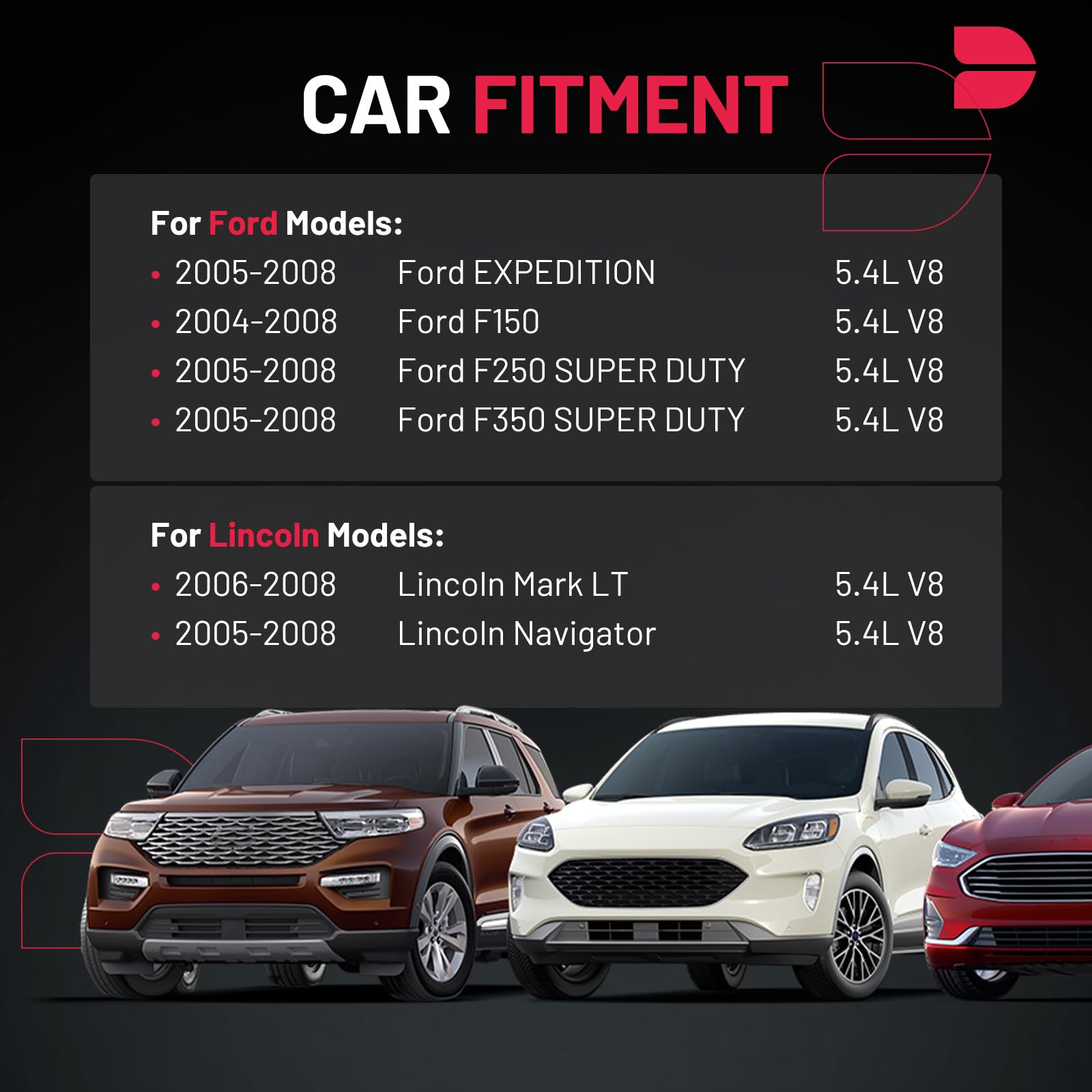 Bdfhyk 8 Pack Ignition Coils Compatible With Ford F150 Truck F250 Super Duty Truck, Compatible With Lincoln V8 V10 4.6L 5.4L 6.8