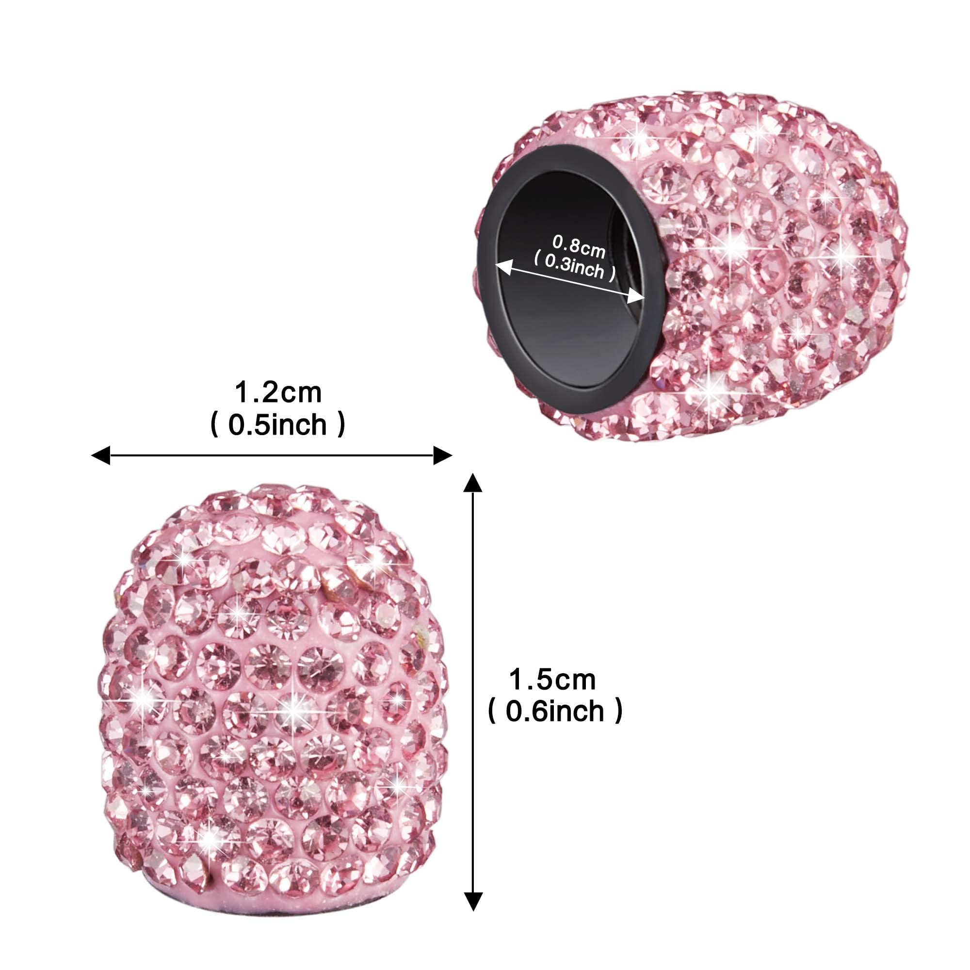Winka Valve Stem Caps 4 Pack Handmade Rhinestone Universal Car Tire Valve Caps Dustproof And Waterproof Bling Car Accessories Pink