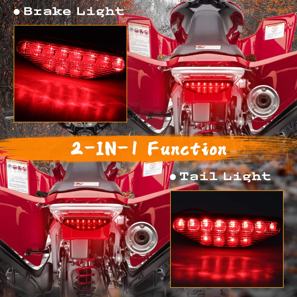 Motoparacc Red Led Tail Light Motorcycle Atv Brake Taillights For 2005-2007 Trx400Ex, 2006-2014 Trx450Er, 2004-2009 Trx450R, 2005-2006 Trx300Ex, Replacement Fit 33700-Hp1-601