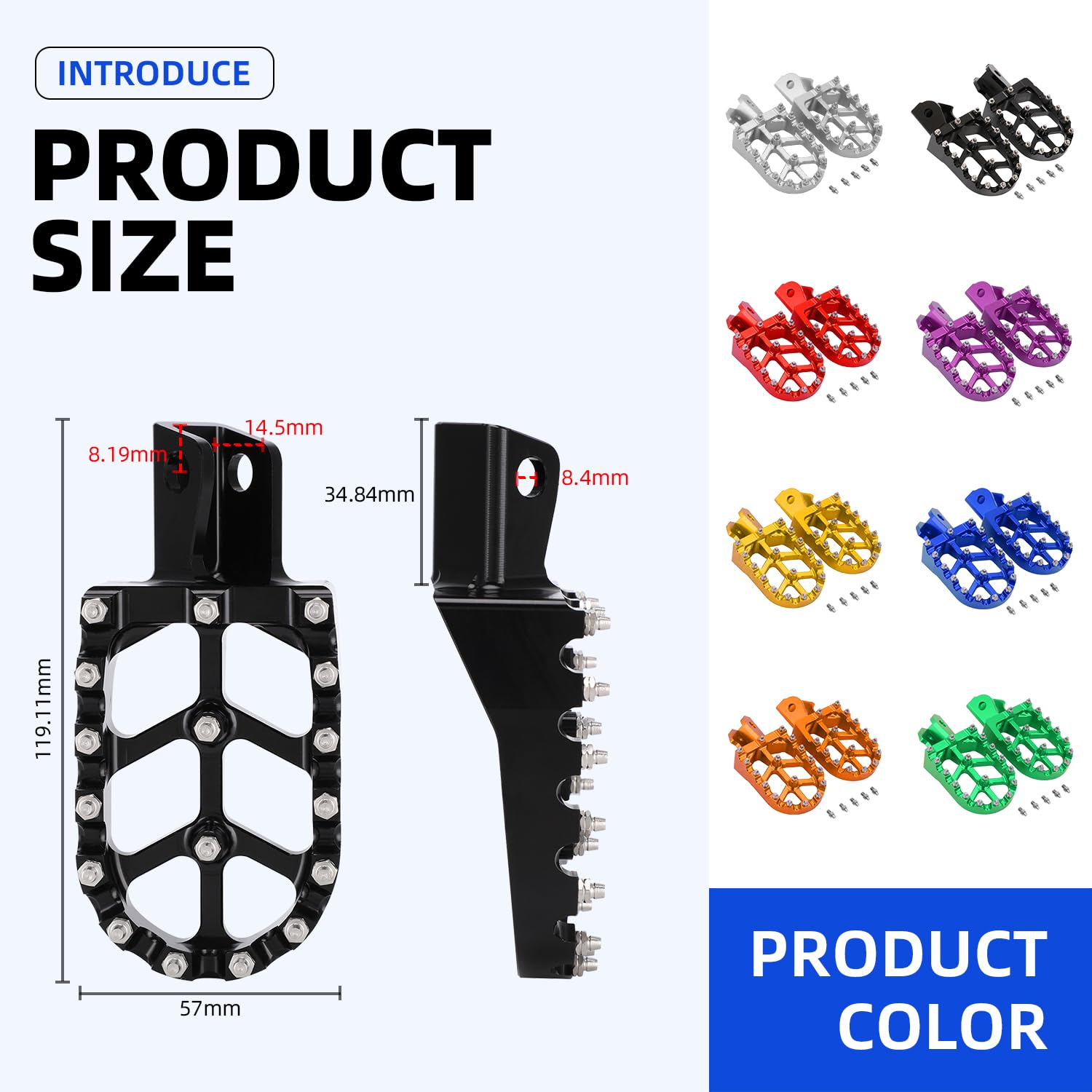 CHANGCHENG Dirt Bike Foot Pegs Motorcycle Footpegs Foot Pedals Rests CNC for Sur Ron Light Bee S/X Segway X260 X160 Talaria Stin