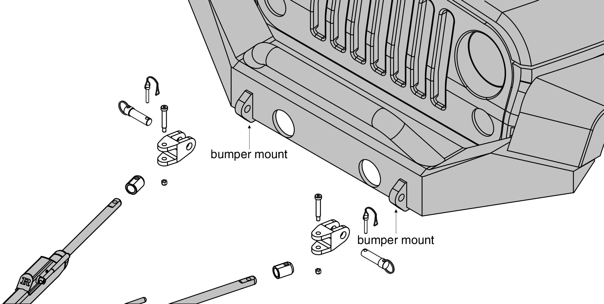 Roadmaster 035 Tow Bar Adapter For 3/4 Inch Bumper Mounts - One Pair