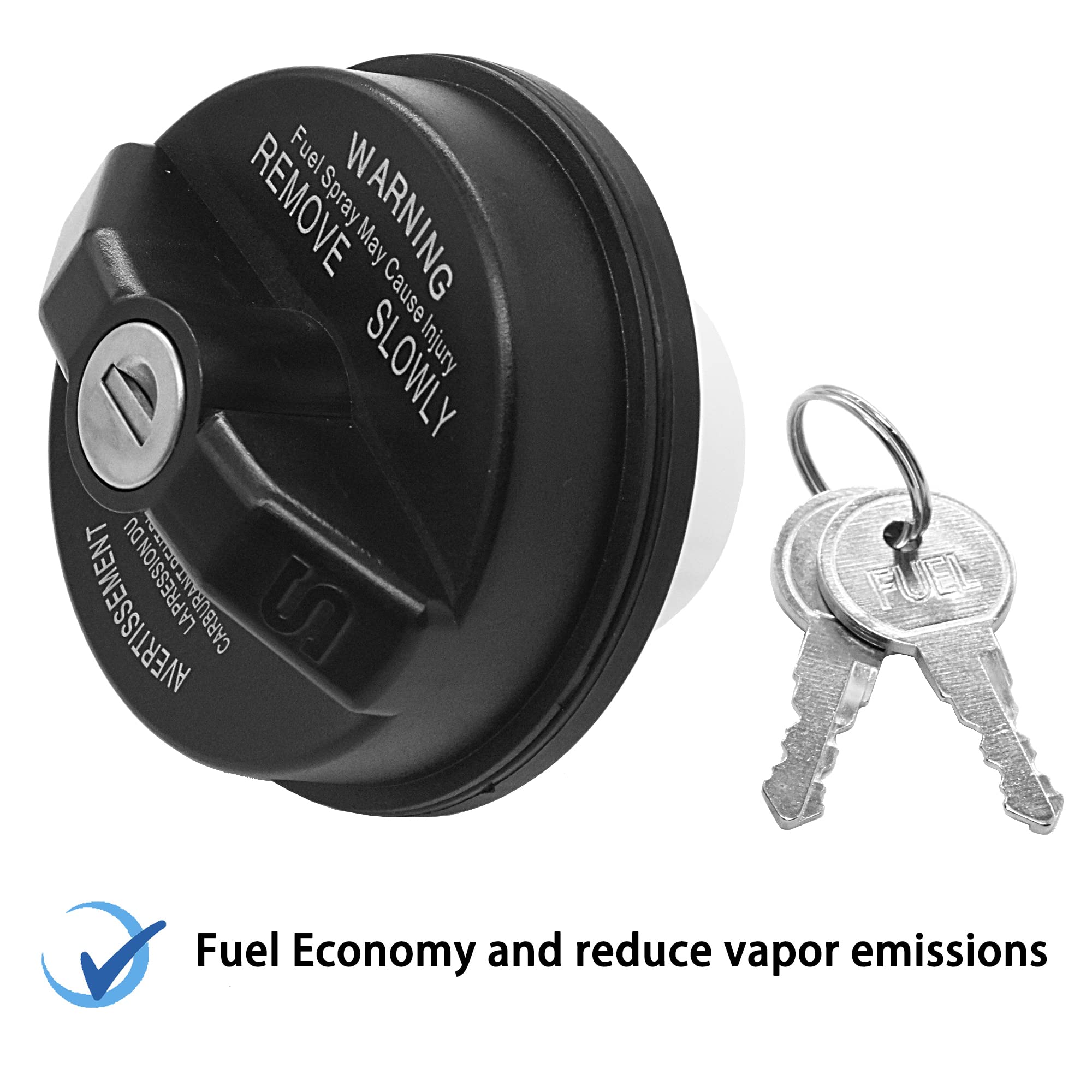 SEEBOO Locking Gas Cap for Dodge & Ram, Black Plastic, Model SEBO-043, Fits 1500 2500 3500 Journey Charger Dakota Dart Avenger