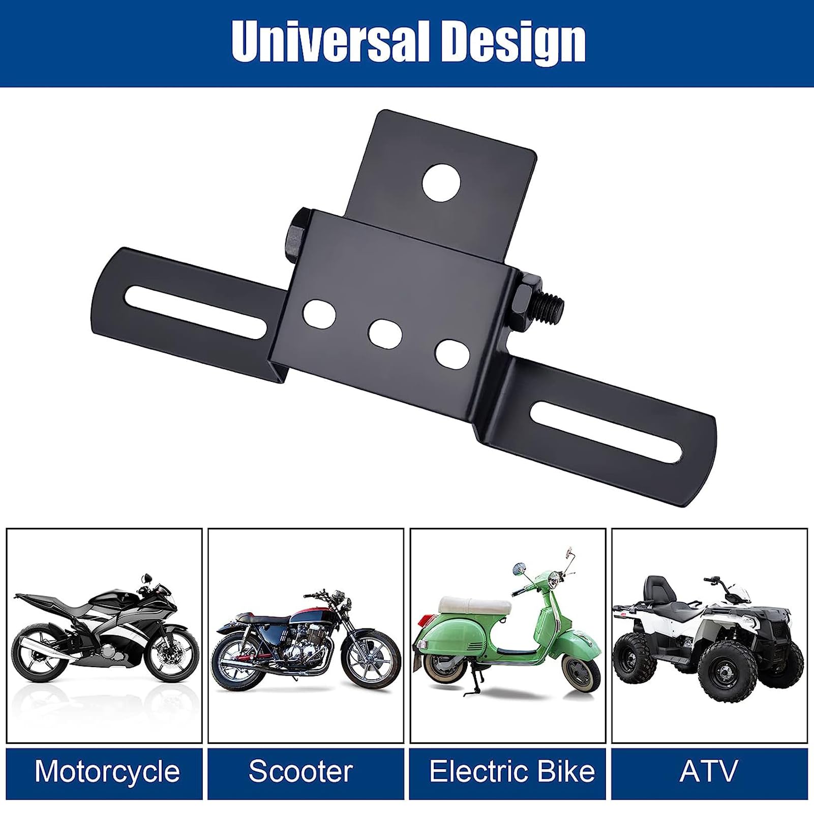 ANKI HAPPIGO Universal Motorcycle License Plate Bracket, Adjustable Motorcycle License Plate Holder, Folding License Plate Tail