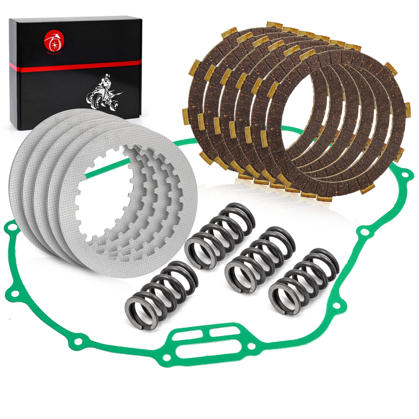 MOTO1988 Clutch Friction Plates Kit & Gasket and Heavy Duty Springs Compatible with Honda 300EX TRX300EX Sportrax 300 EX 2x4 199