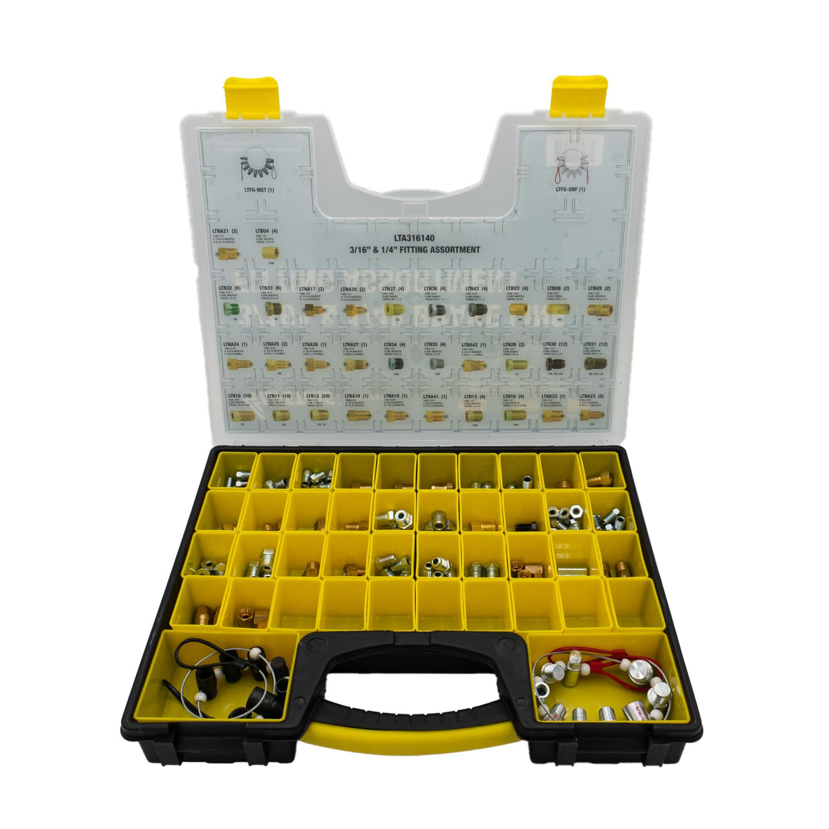 4Lifetimelines Premium Brake Line Fitting Kit: Complete Assortment Including Union & Adapter, 32 Sku - For 3/16'' & 1/4'' Tube N