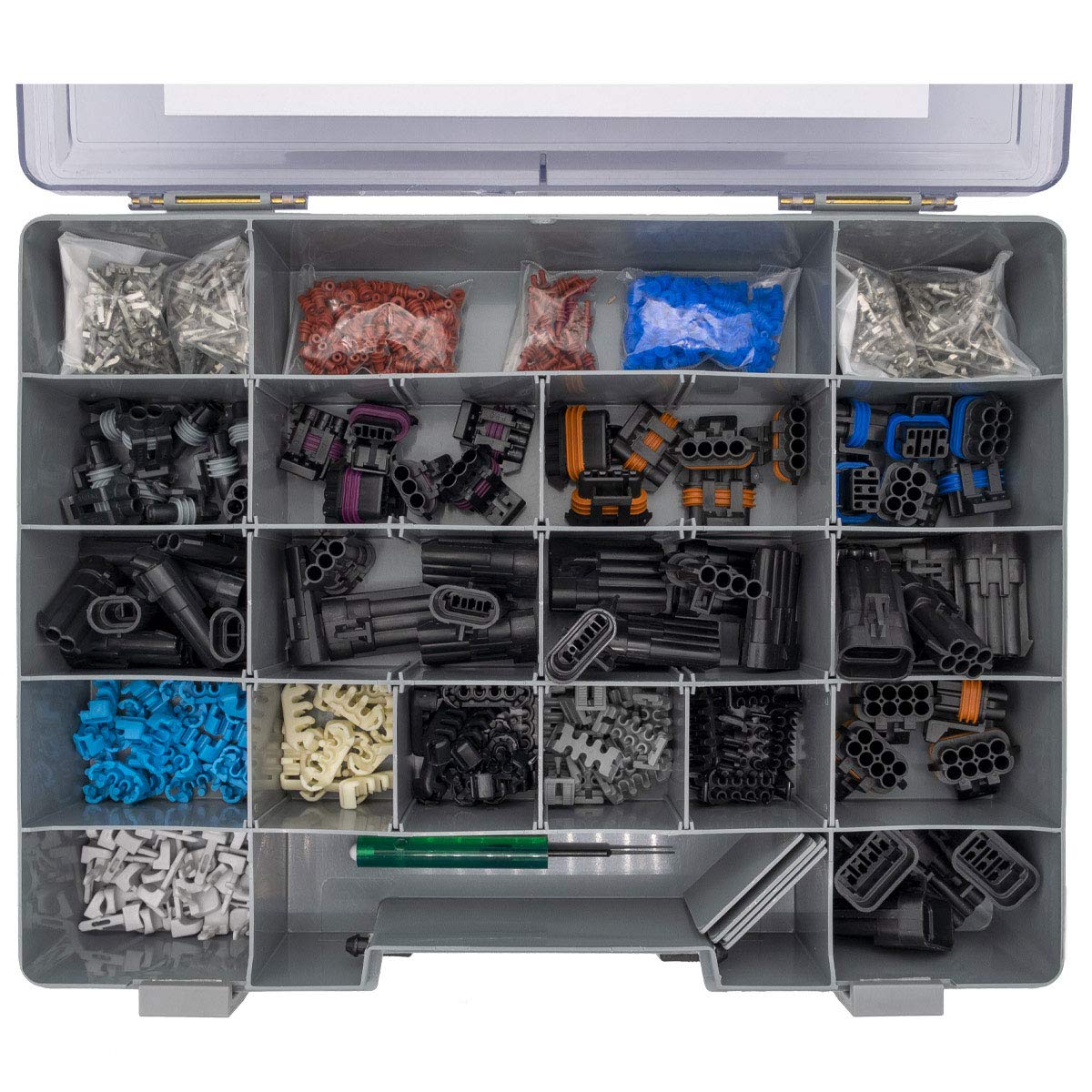 Lassos Boutique Delphi Metri-Pack Connector Kit MP-150-771, 771 Pieces, Sealed Automotive Electrical Connectors, 24-18 Gauge, Black