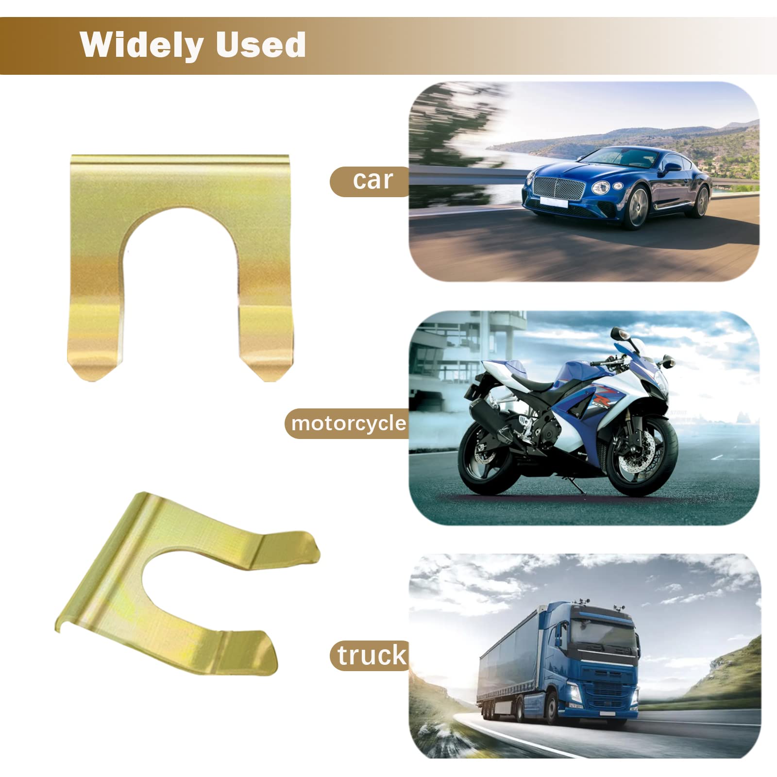 15 Pieces Brake Line Clips Metal Brake Line Retainer U Shaped Brake Hose Clips Replacement Hose Clamps Metal Brake Line Retainer Brake Cable Clip Brake Hose Lock For Auto Motorcycles Trucks