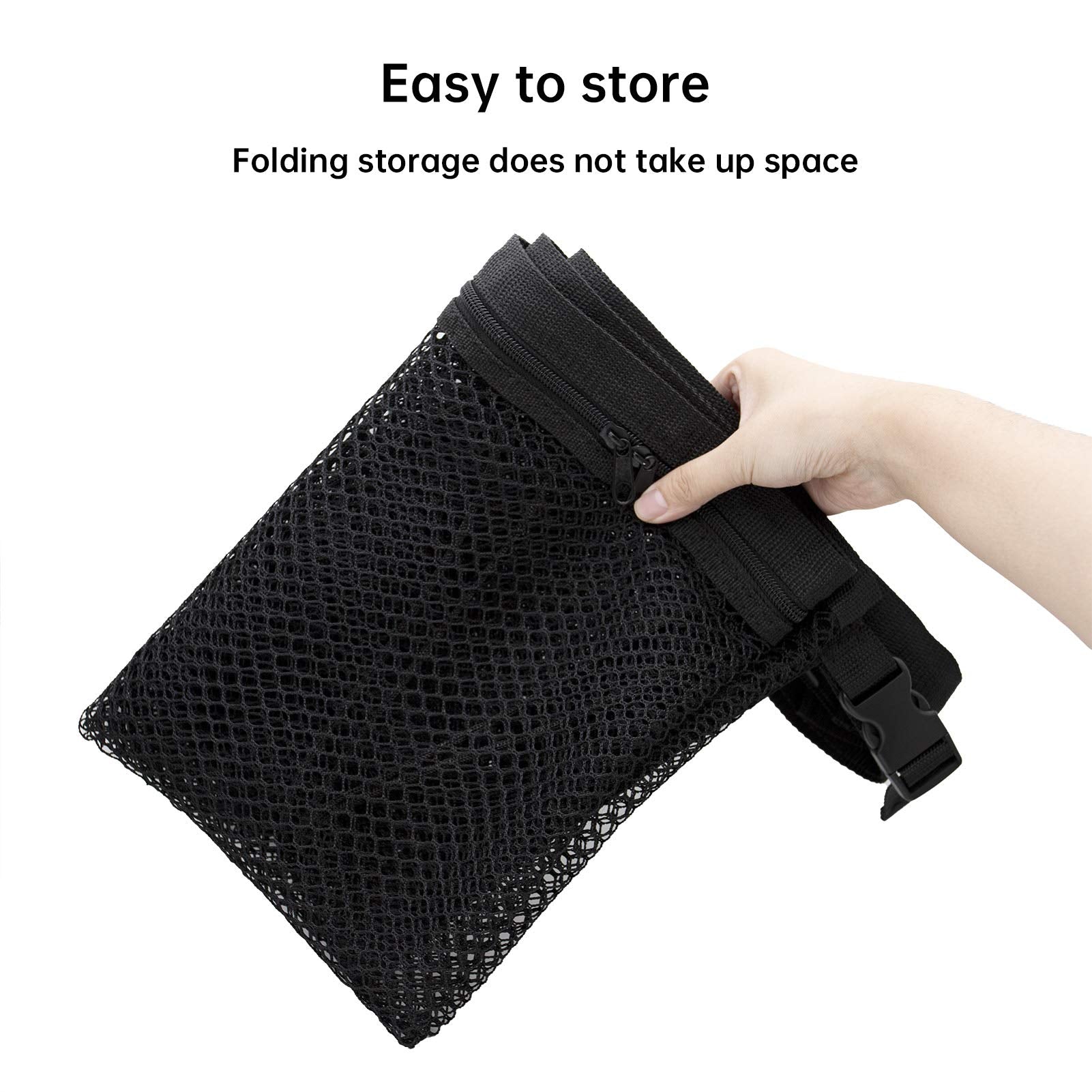 Kaskawise Car Ceiling Cargo Net Pocket, 31''X21'' Adjustable Double-Layer Mesh Suv Roof Organizer Long Trip Storage Bag,Tent Put