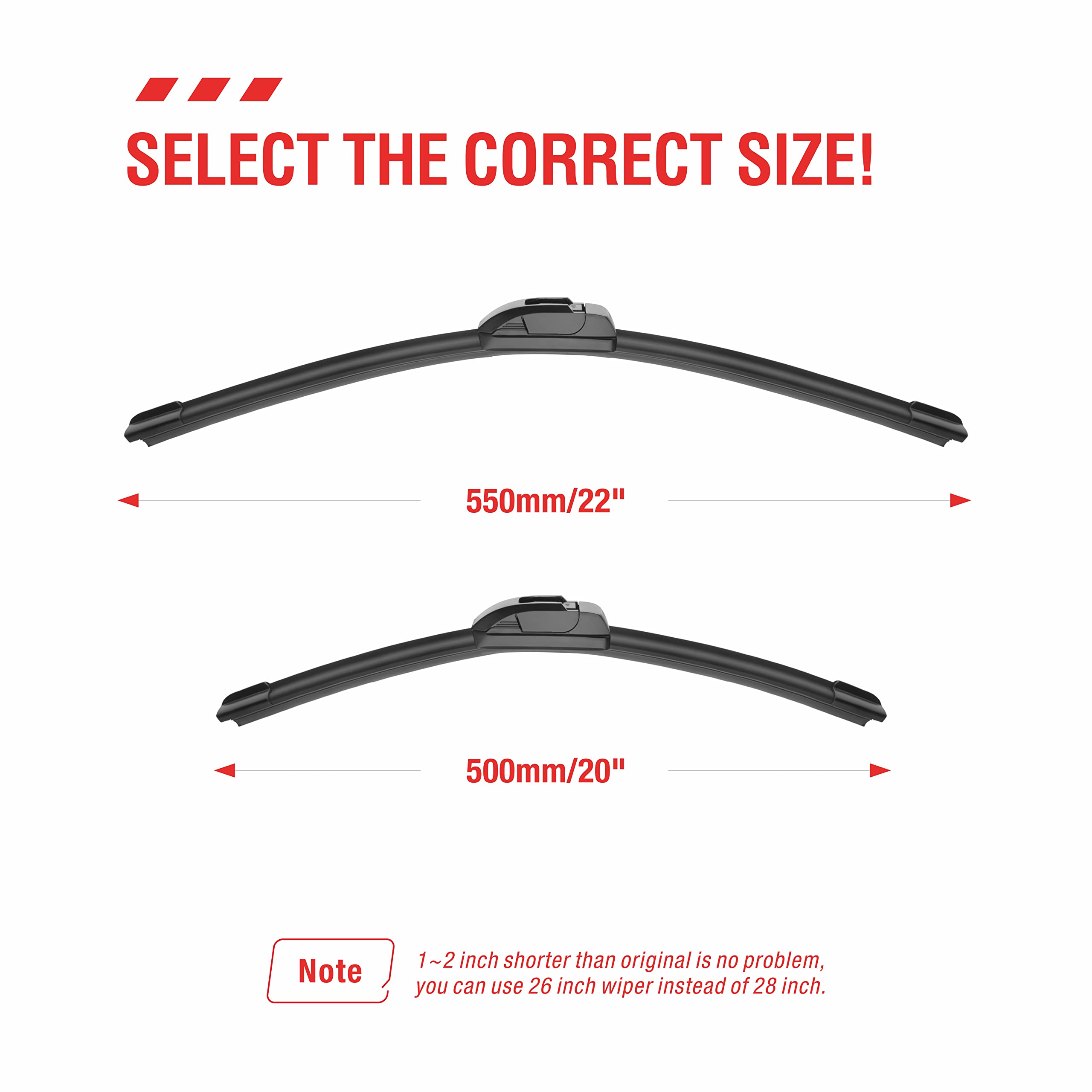 Oem Quality Performance Premium Windshield Wiper Blades 22 And 20,All-Season Auto Replacement Windshield Wiper Blades,Fit Toyota