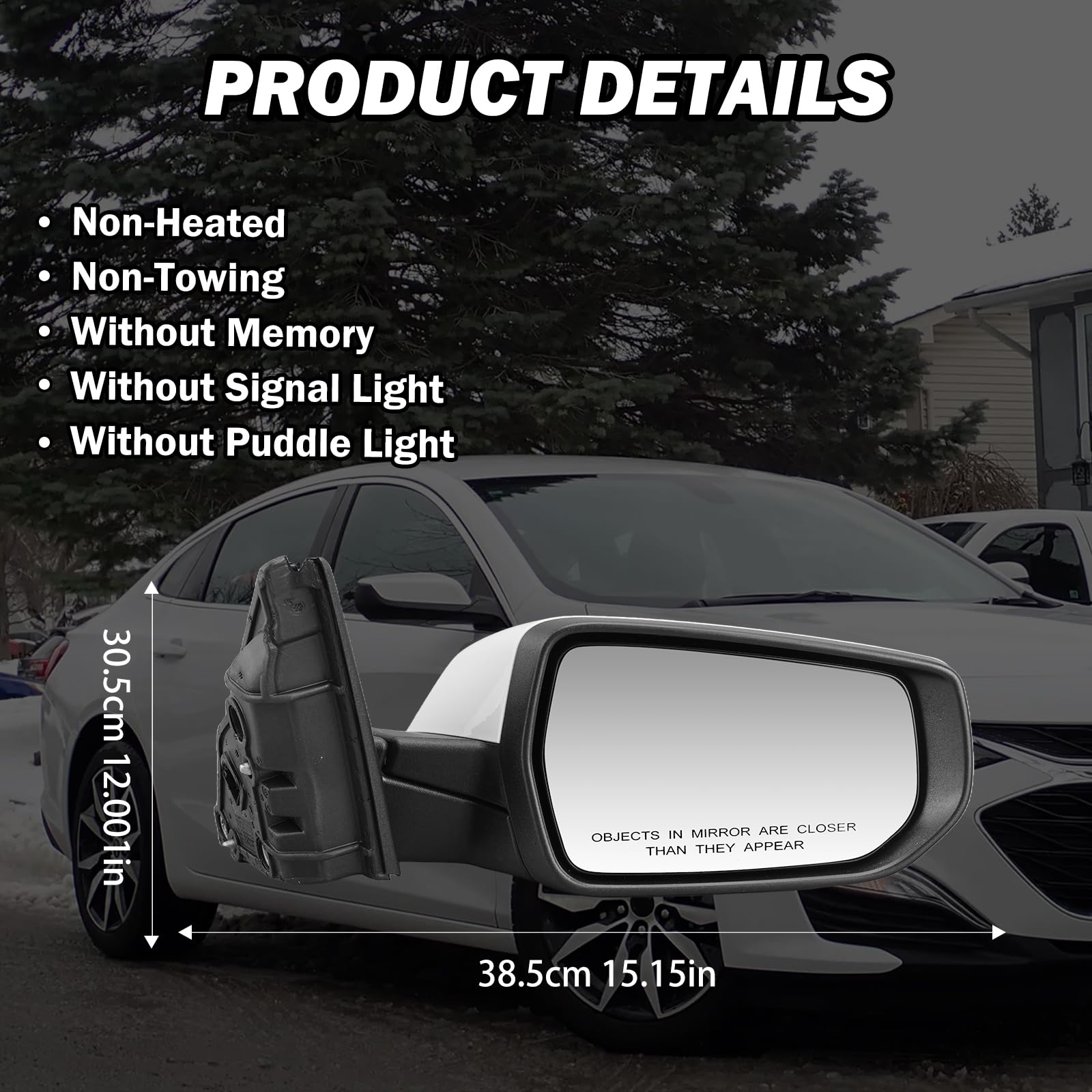 Mofoap Passenger Side View Mirror Compatible With Chevy Malibu 2016 2017 2018 2019 2020 2021 2022 Mirrors Non Heated Without Sig