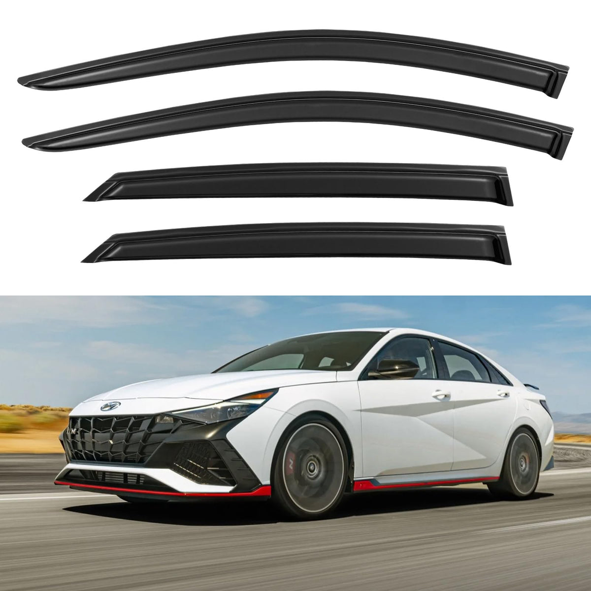 Window Visors Rain Guards Shield for 2021 2022 2023 2024 2025 Hyundai Elantra, Out-Channel Window Vent Wind Deflectors Visors Sh