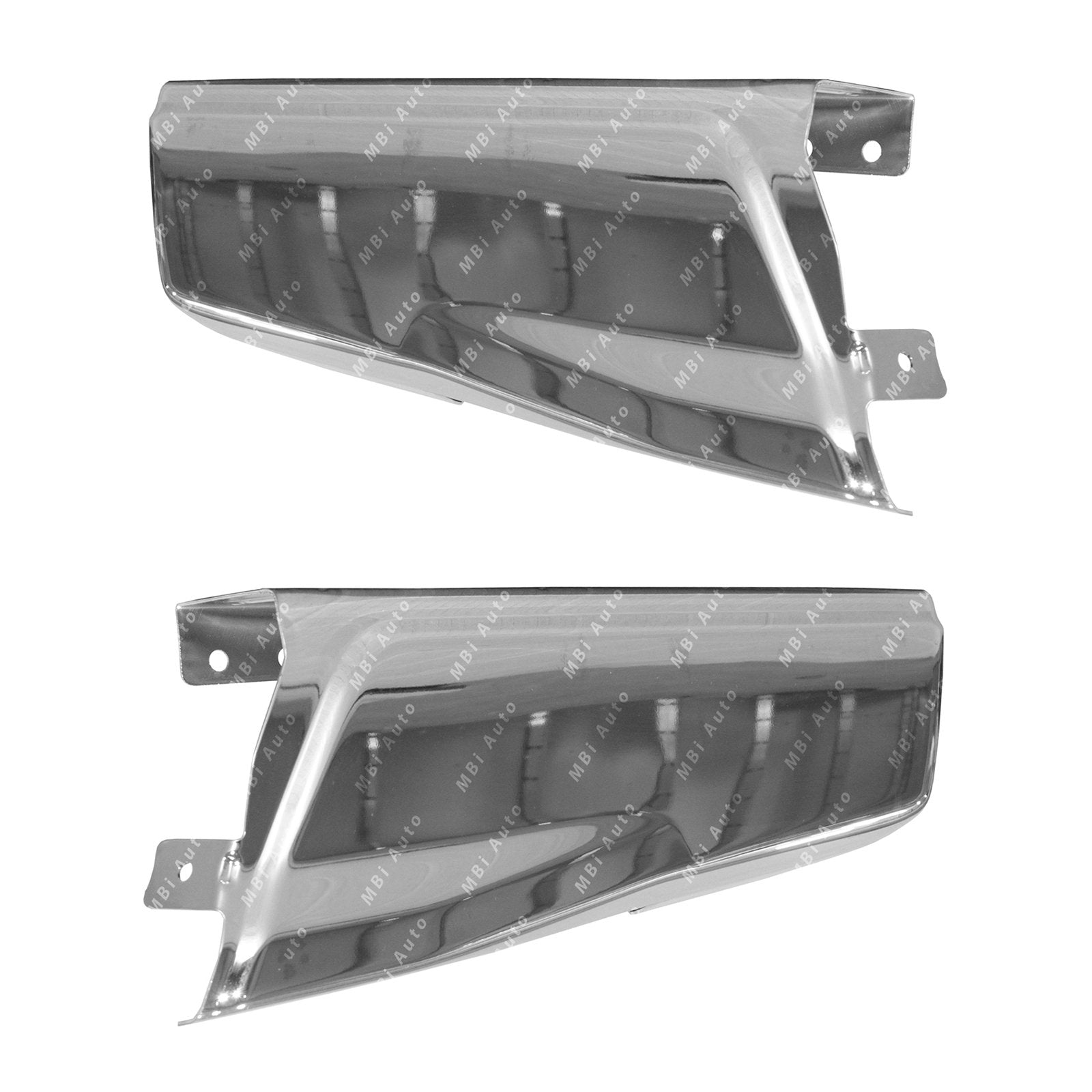 Mbi Auto - Chrome Steel, Left & Right Rear Bumper Ends (2 Piece Set) For 2015-2020 Ford F150 Pickup 15-20, Fo1102380