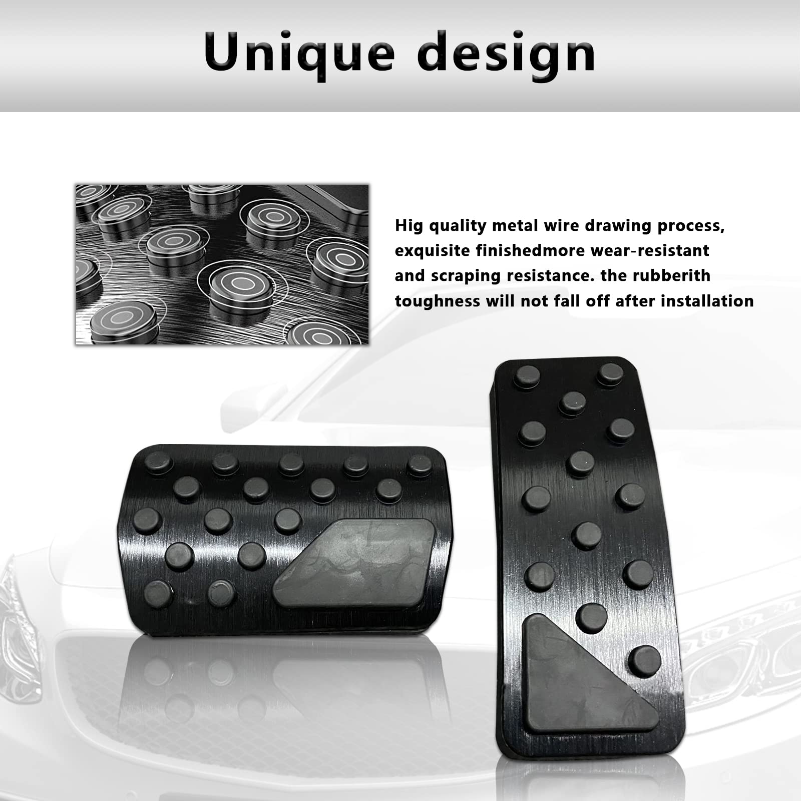 Miytsya 2 PCS Aluminum Alloy Anti-Slip Gas Pedal Brake Pedal Cover Interior Accessories Kit for 2011-2023 Jeep Grand Cherokee Do