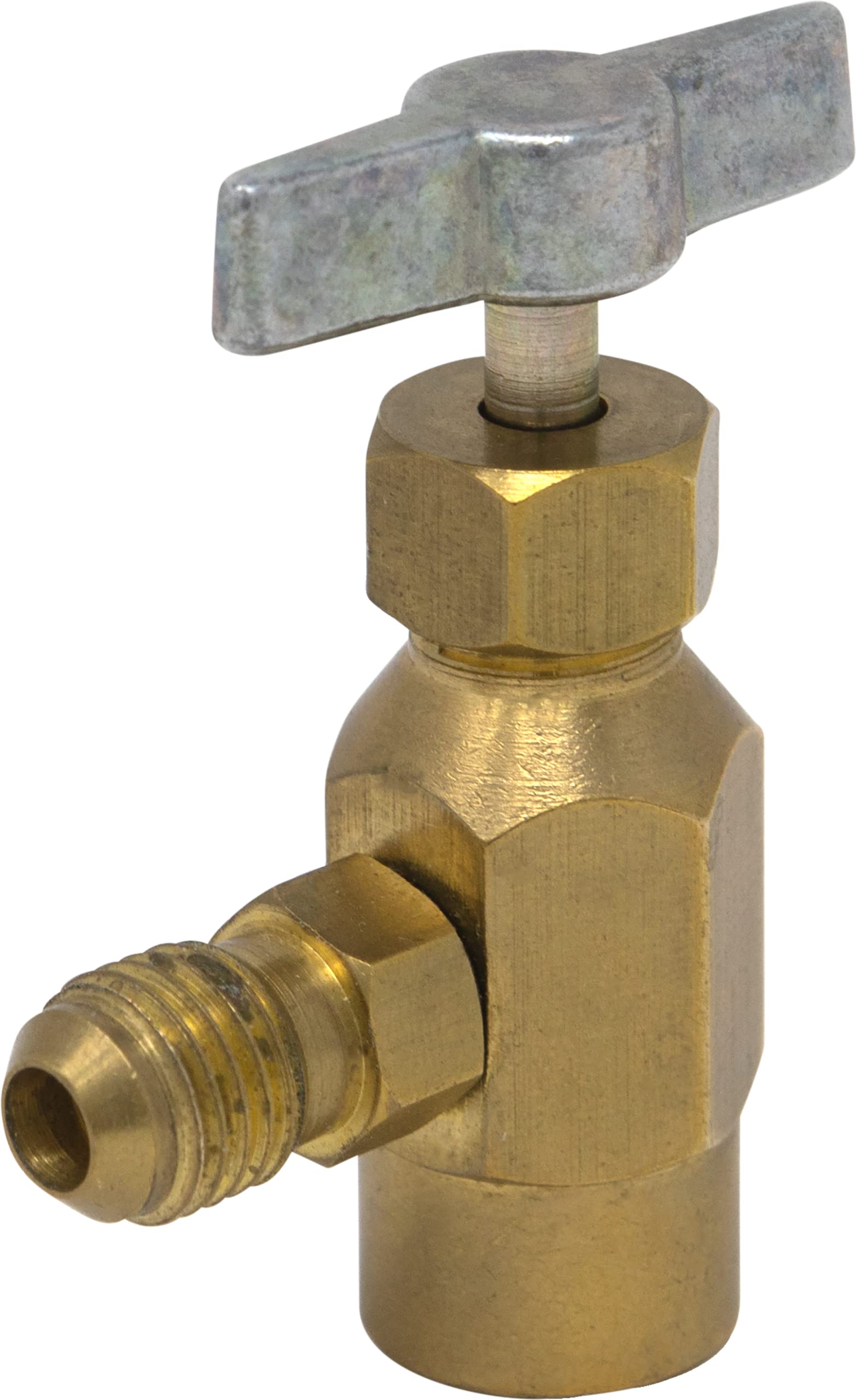 Leak Saver K28 (ICOR Style) 7/16 Female to 1/4 Male Brass Can Tap Adapter for Use Upright Charging SelfSealing Refrigeran