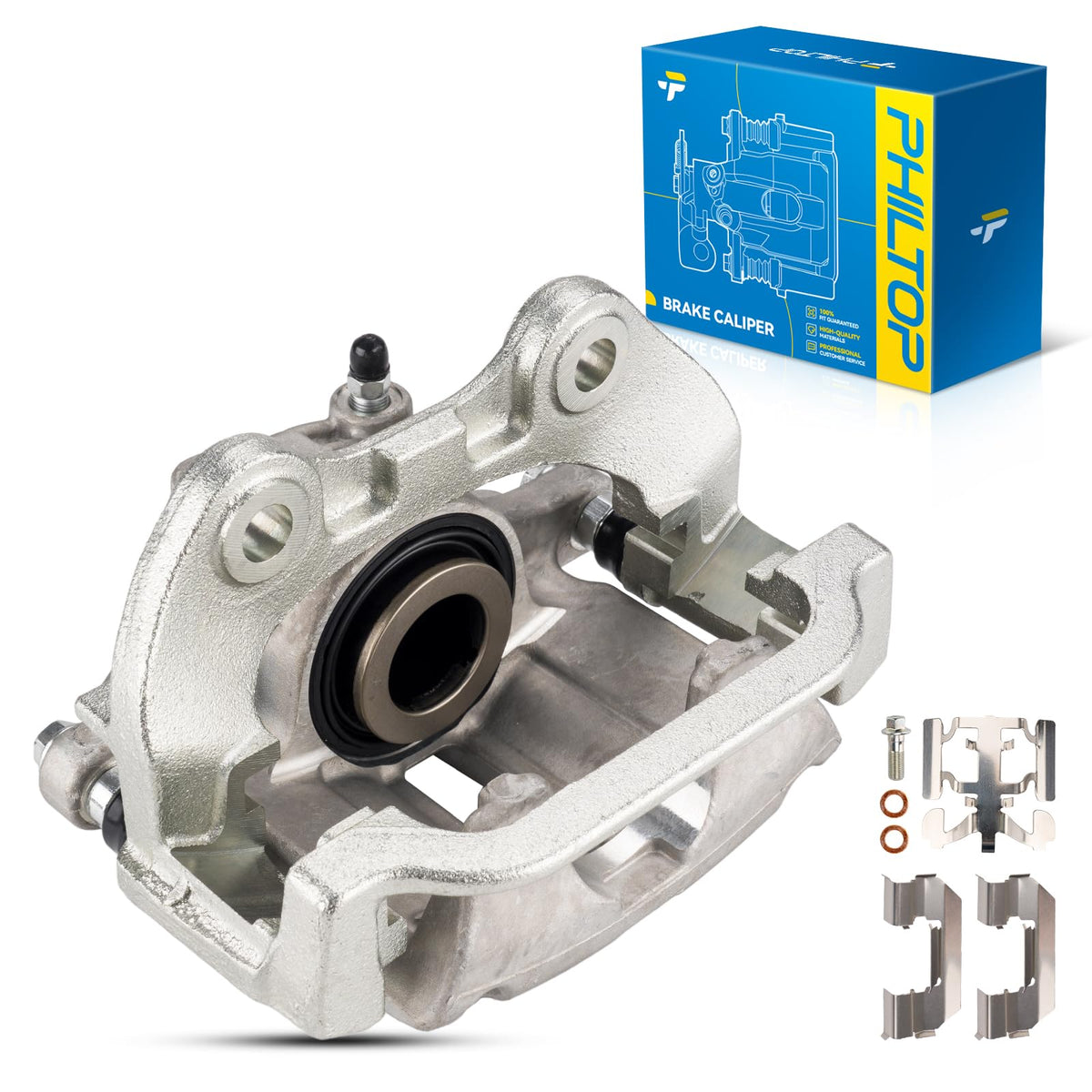 Philtop 19B3100 Rear Right Disc Brake Caliper Assembly Kia Hyundai For Sonata 2006-2008, Optima 2006-2010, Rear Right Passenger
