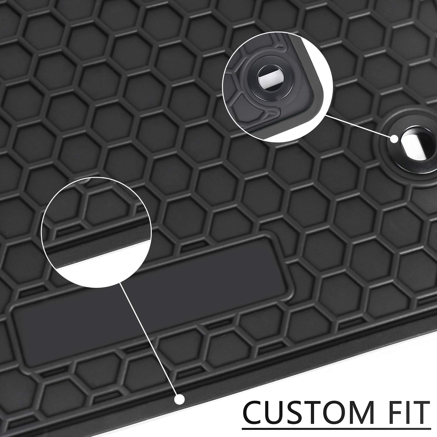 San Auto Car Rubber Floor Mat For Honda Cr-V 2023 2024 2025 Crv(Included Hybrid) Custom Fit Black Auto Mats Liner All Weather Pr