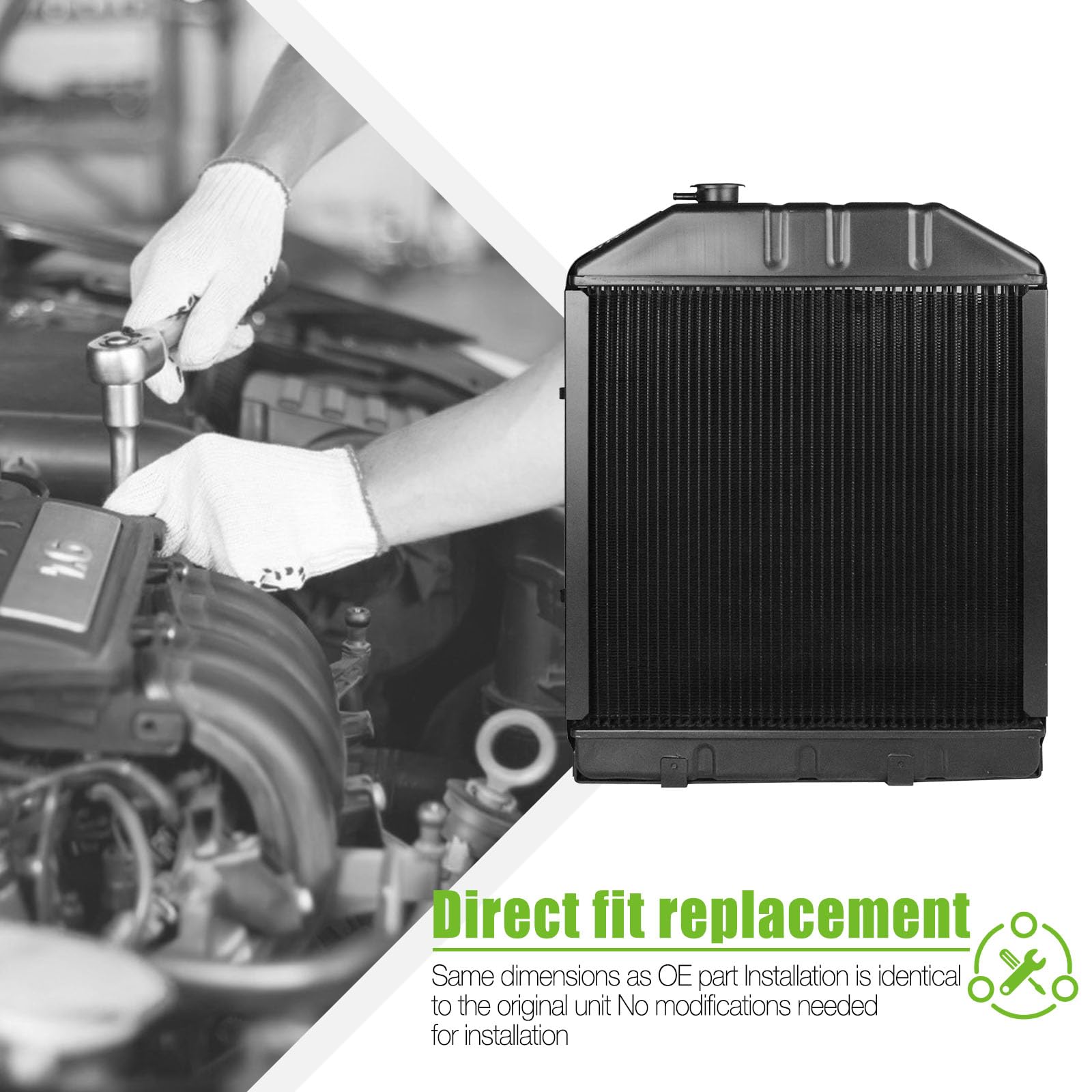 Scitoo Tractor Radiator Fit Radiator Fits For Ford Holland 340 445 535 4100 4500 4600 5000C5Nn8005N,86531508