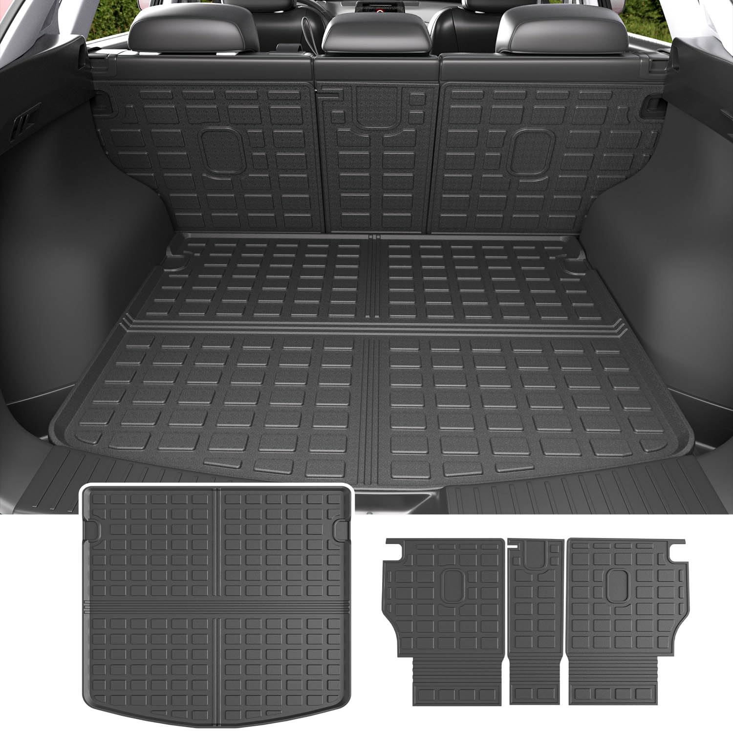 Powoq Cargo Mat Compatible With 2017-2022 Mazda Cx5 Trunk Mat Tpe Cargo Liner Backrest Trunk Liner Replacement For 2017-2022 Mazda Cx-5 Accessories
