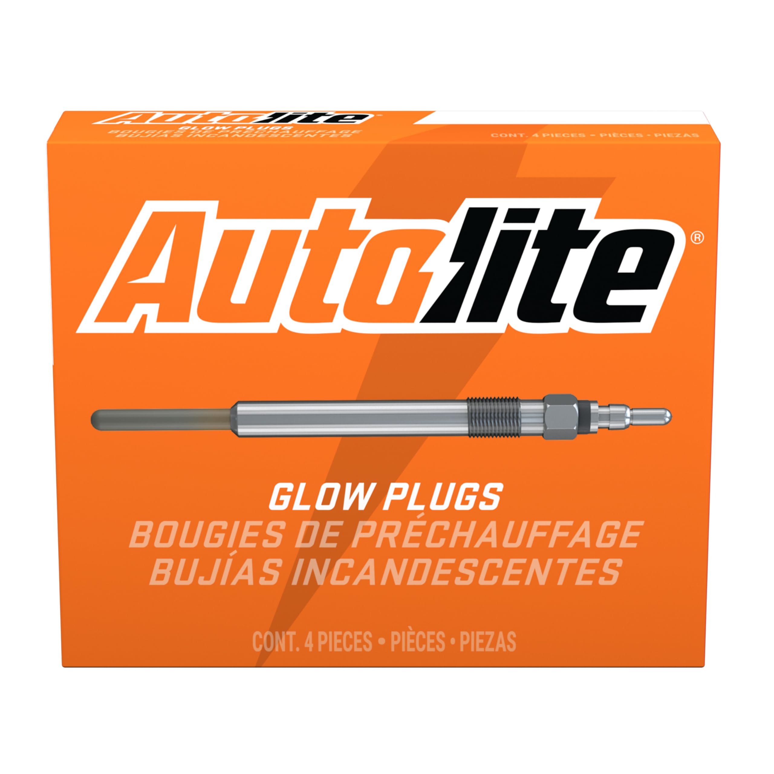 Autolite 1117 Automotive Replacement Glow Plug For 2004-2010 Ford 6.0L Super Duty Diesel Engines (4 Pack)