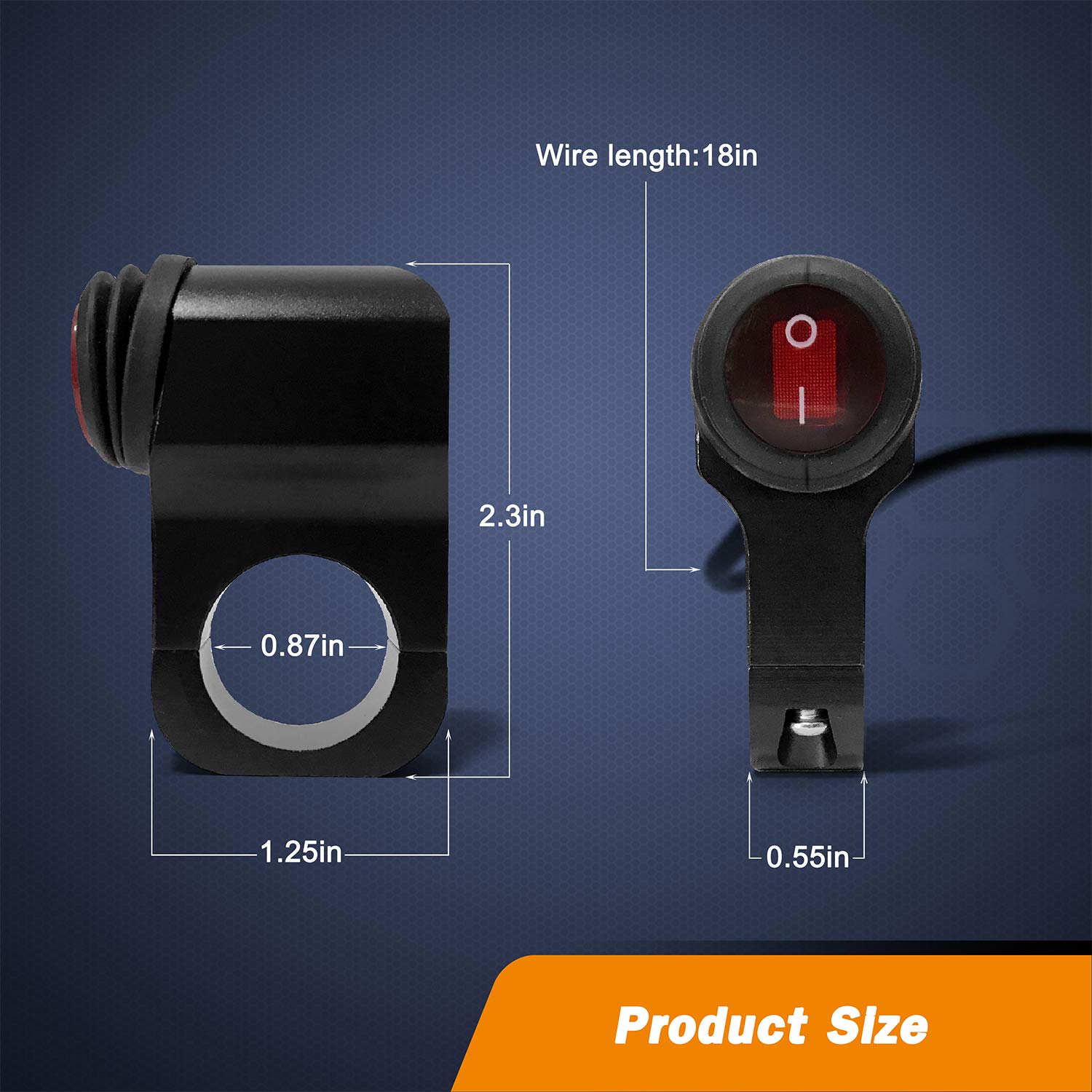 Atv Light Switch 12V Handlebar Switch Waterproof Motorcycle Light Switch Cnc Aluminum Alloy Handlebar Toggle Switch For Motorcycle Atv Utv- Fits 7/8' Handlebars (22Mm) Red 1 Piece