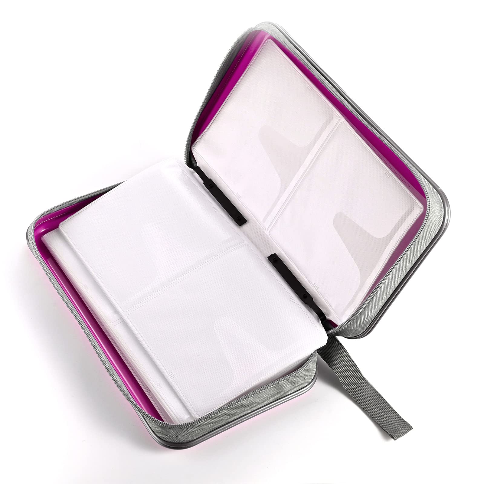 Liovode Dvd Case, 96 Capacity Cd Case Portable Cd Case Holder Storage Hard Plastic Dvd Cd Wallet Holder Organizer For Car(Purple