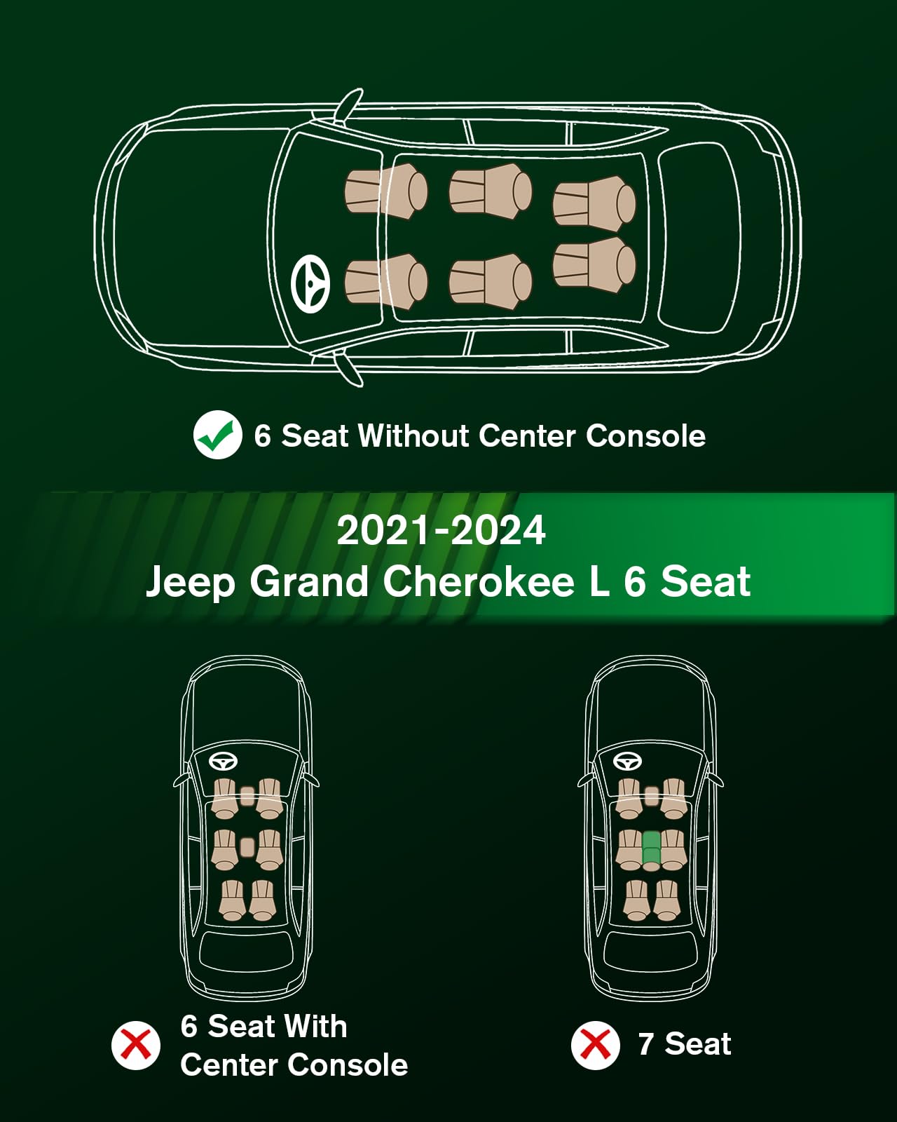 Viwik Floor Mats For Jeep Grand Cherokee L 6 Seat 2025 2024 2023 2022 2021, Anti Slip 3D Floor Liners, Tpe Car Mats, Custom Fit