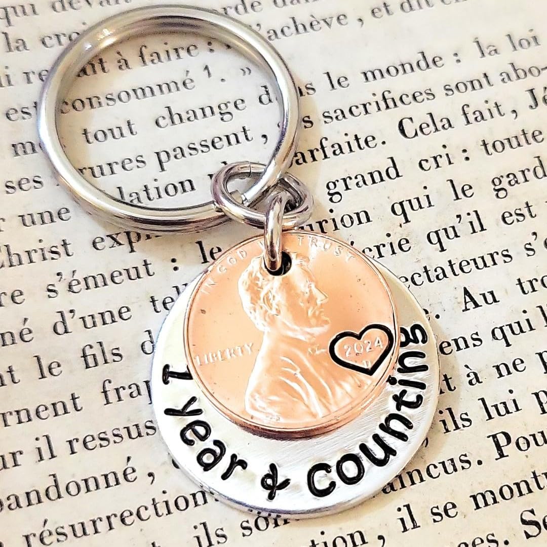 1 Year & Counting 1St Wedding First Anniversary Year Coin Lucky Penny Gift For Him Or Her Husband Wife