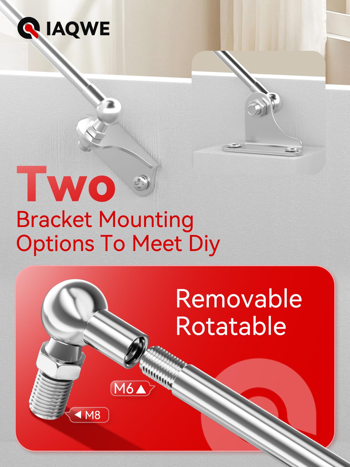 20 Inch 180Lb/800N Gas Struts Spring Shocks With L-Type Mount Brackets For Queen King Rv Bed Murphy Bed Heavy-Duty Tool Box Cabi