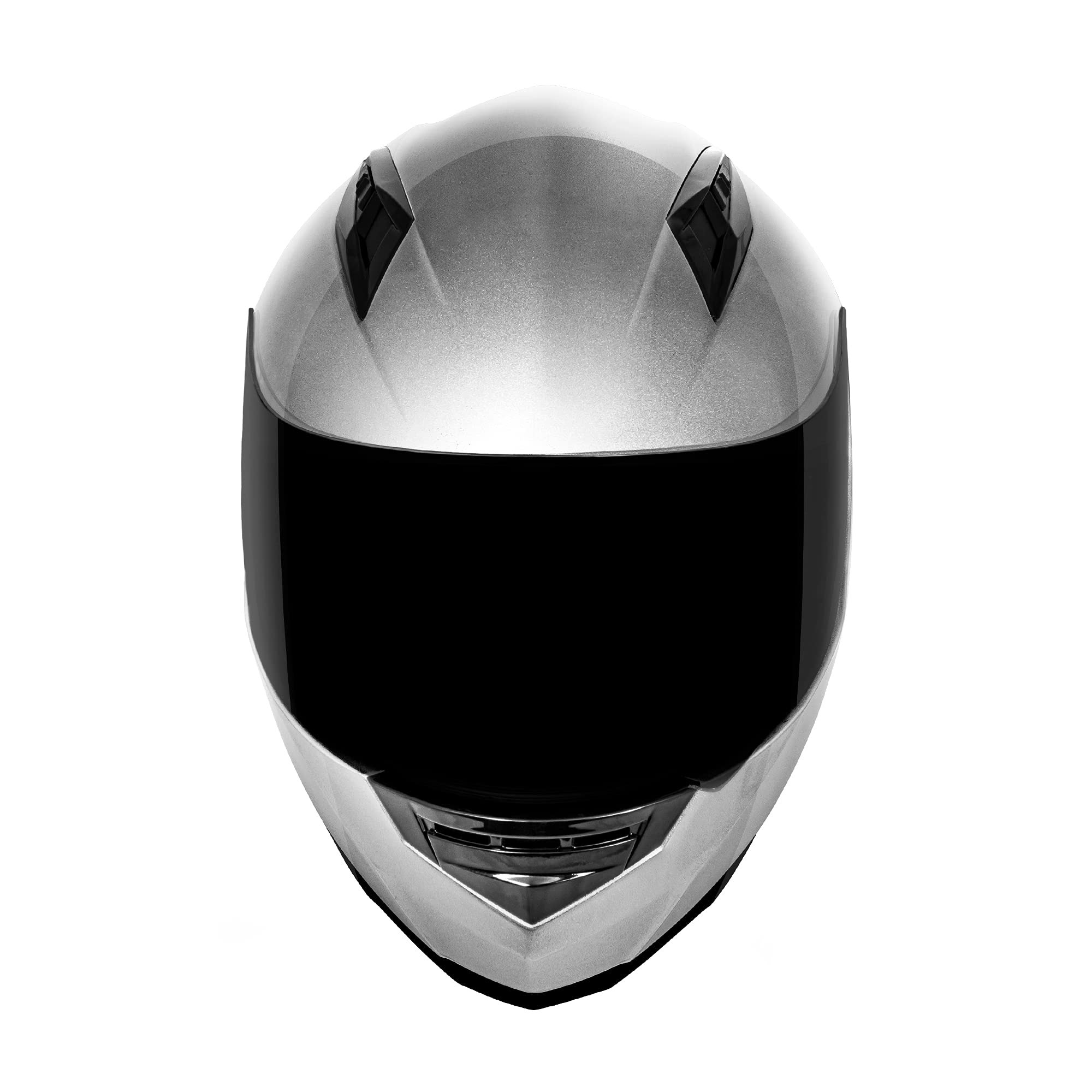 Vcan Vx Lightweight Full Face Motorcycle Street Bike Helmet With Extra Tinted Visor Dot Approved (Silver, X-Large)