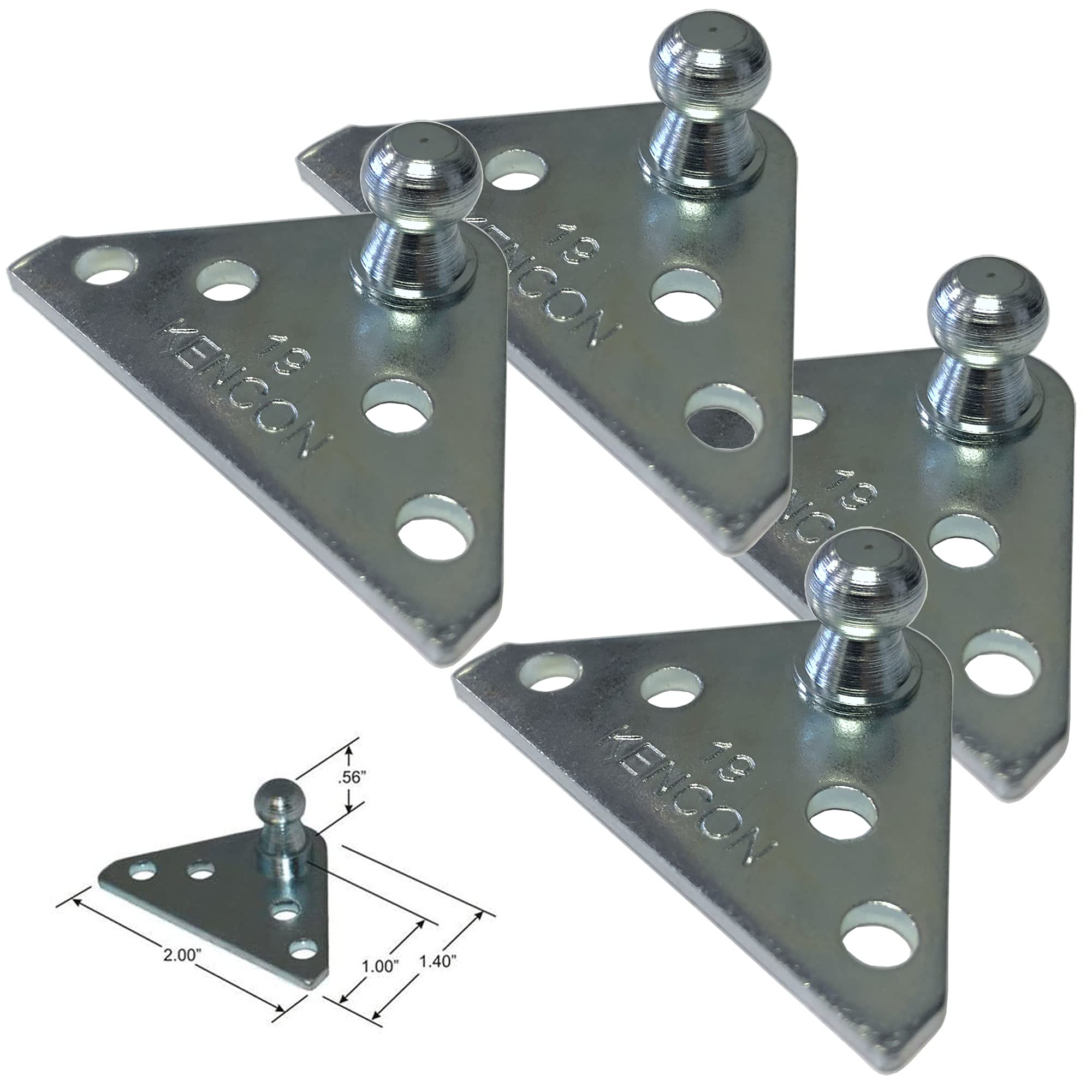 10Mm Ball Stud Bracket For Gas Spring/Prop/Strut (4 Pack)