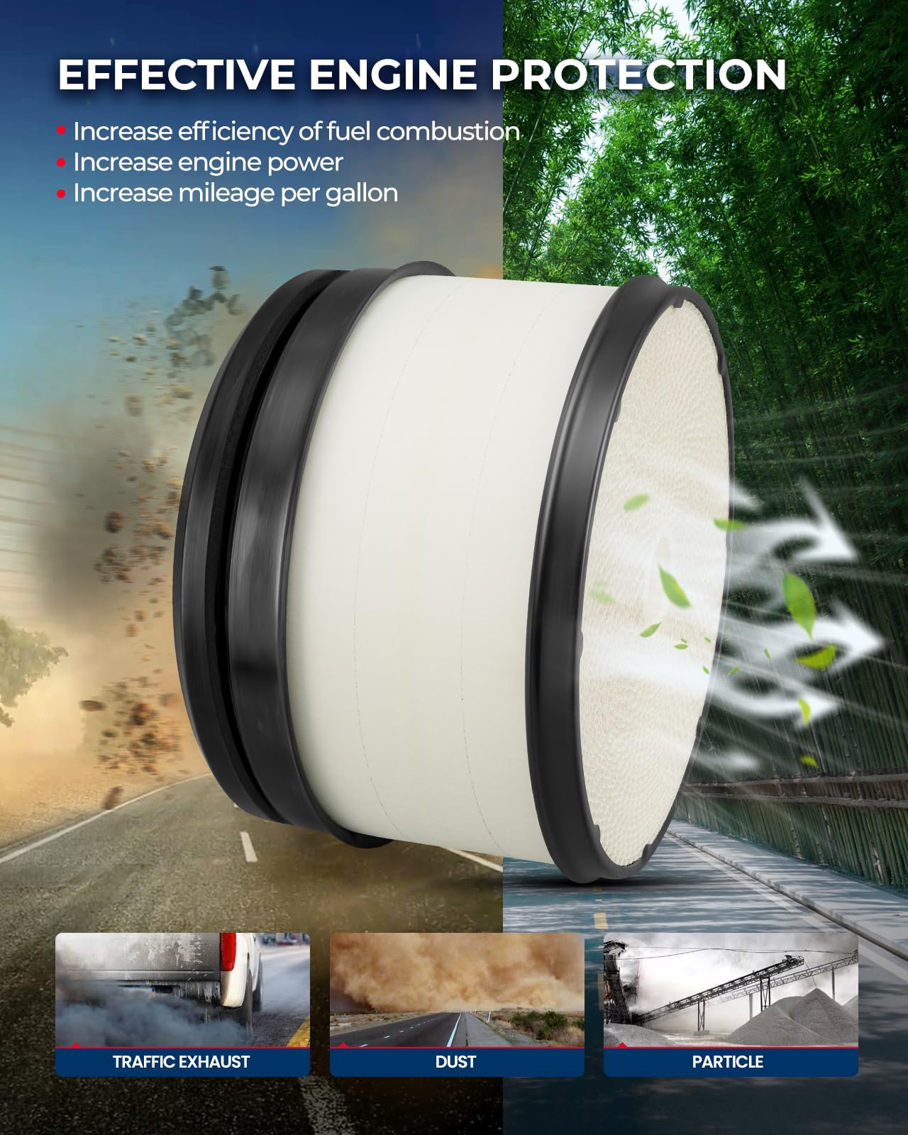 KAX Engine Air Filter, CA10161 Replacement for Chevrolet & GMC Models, Advanced Air Filter Media, Increased Acceleration