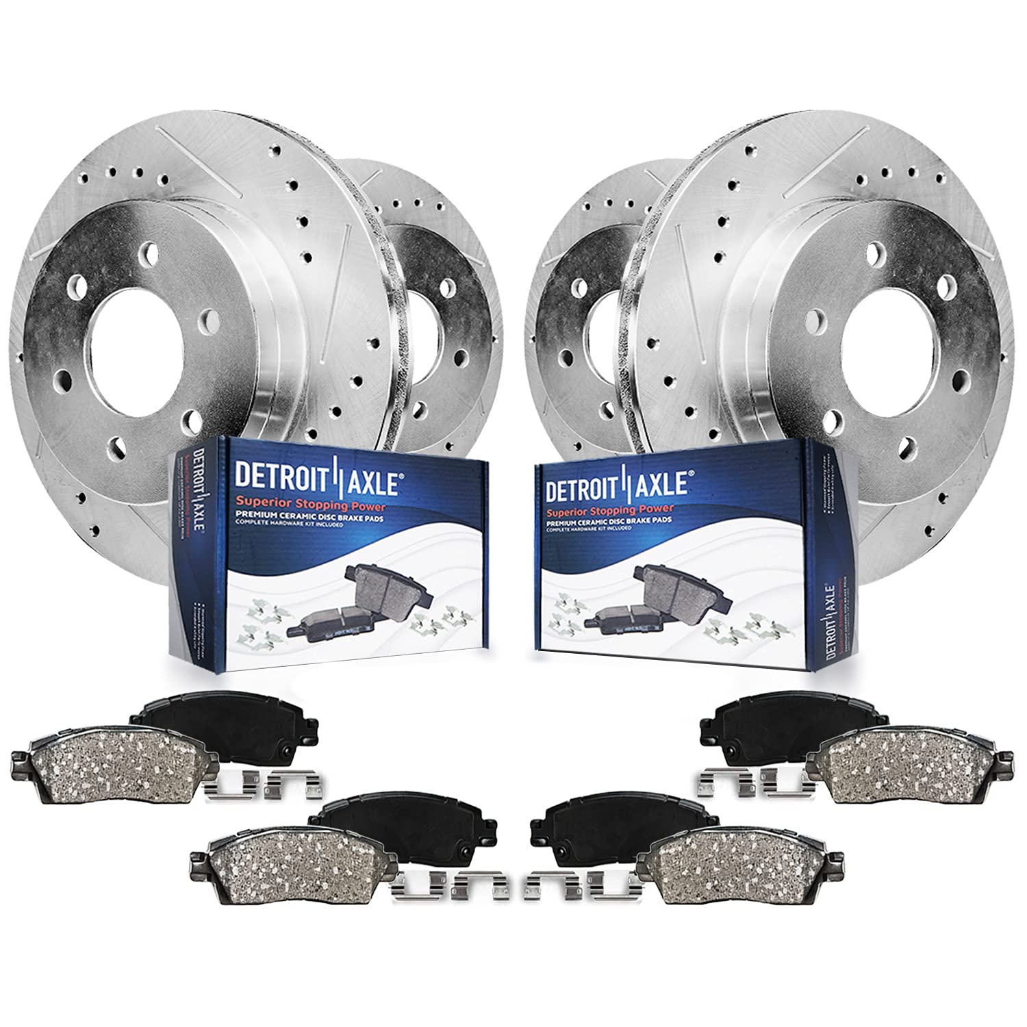 Detroit Axle - Brake Kit for Chevy GMC Silverado Sierra Avalanche Suburban Yukon XL 1500 Tahoe Cadillac Escalade 12 inch Front a
