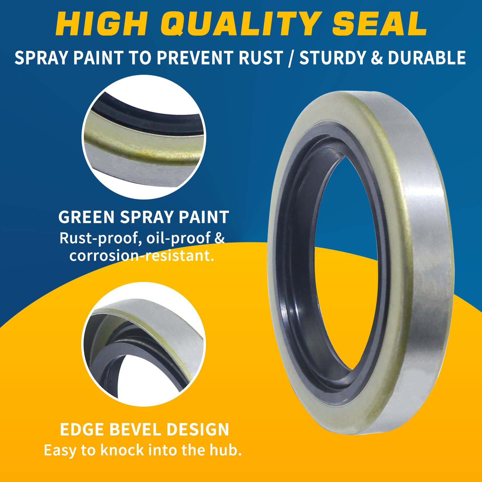 Grepspud 10Pcs Trailer Axle Hub Wheel Grease Seals 1.719''I.D X 2.565''O.D With 10Pcs Cotter Pins For Dexter 010-019-00 (10-19)