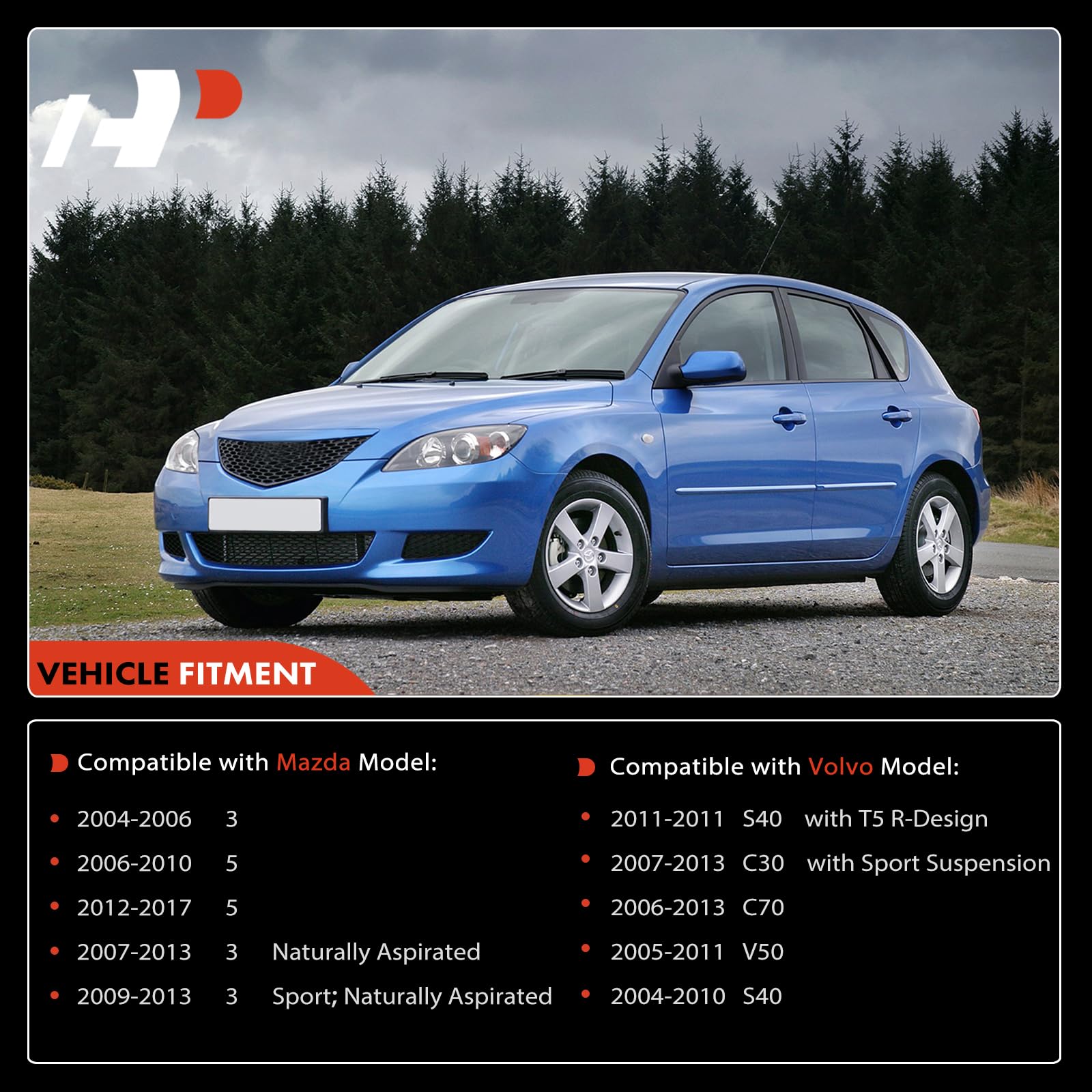 A-Premium 2 X Rear Sway Bar Links Stabilizer Bar Links, Compatible With Mazda 3 2004-2013, 3 Sport 2009-2013, 5 2006-2017, Volvo