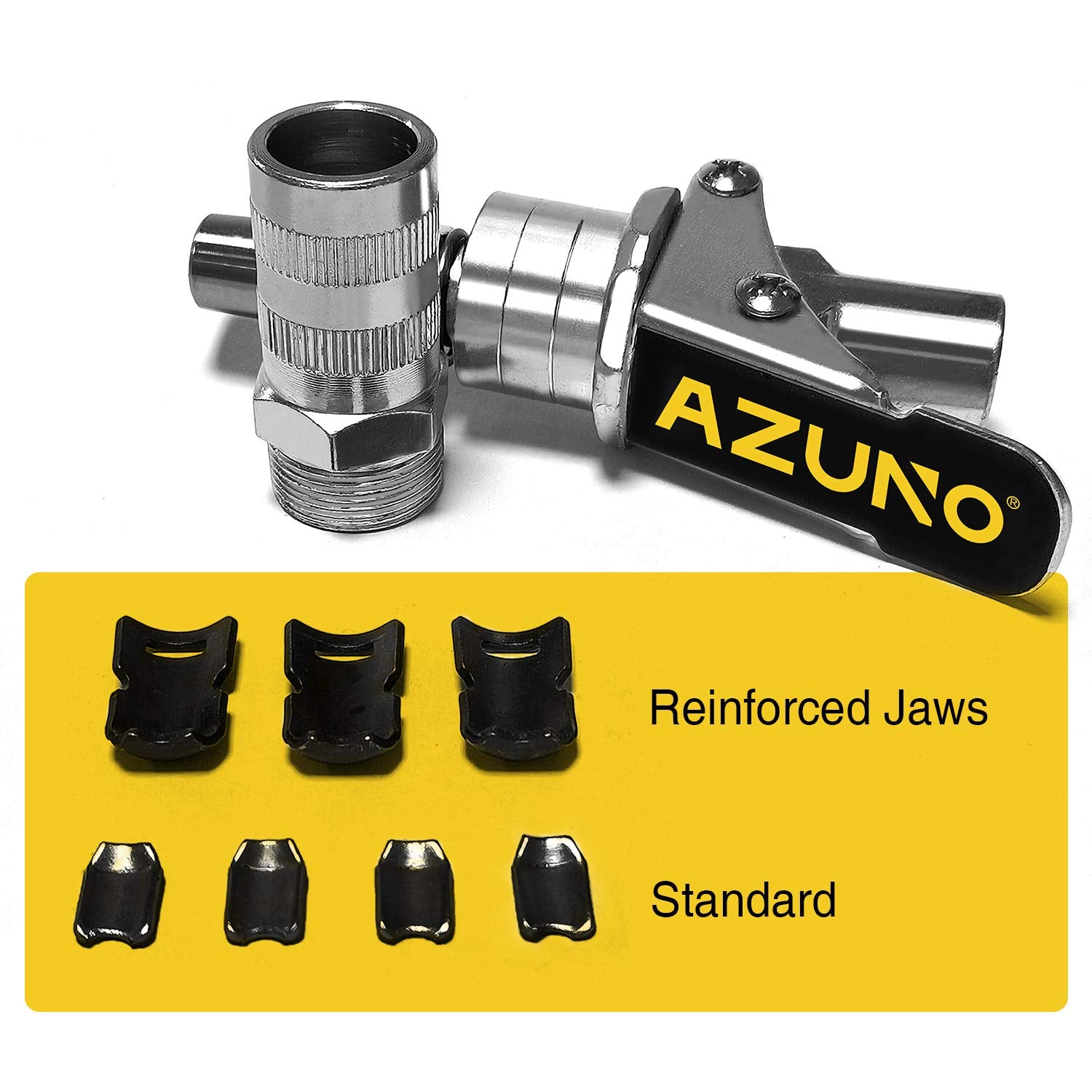 Azuno Grease Gun Coupler, 2Nd Generation Upgraded To 12,000 Psi, Grease Gun Tips Quick Lock And Release, Compatible With All Gre